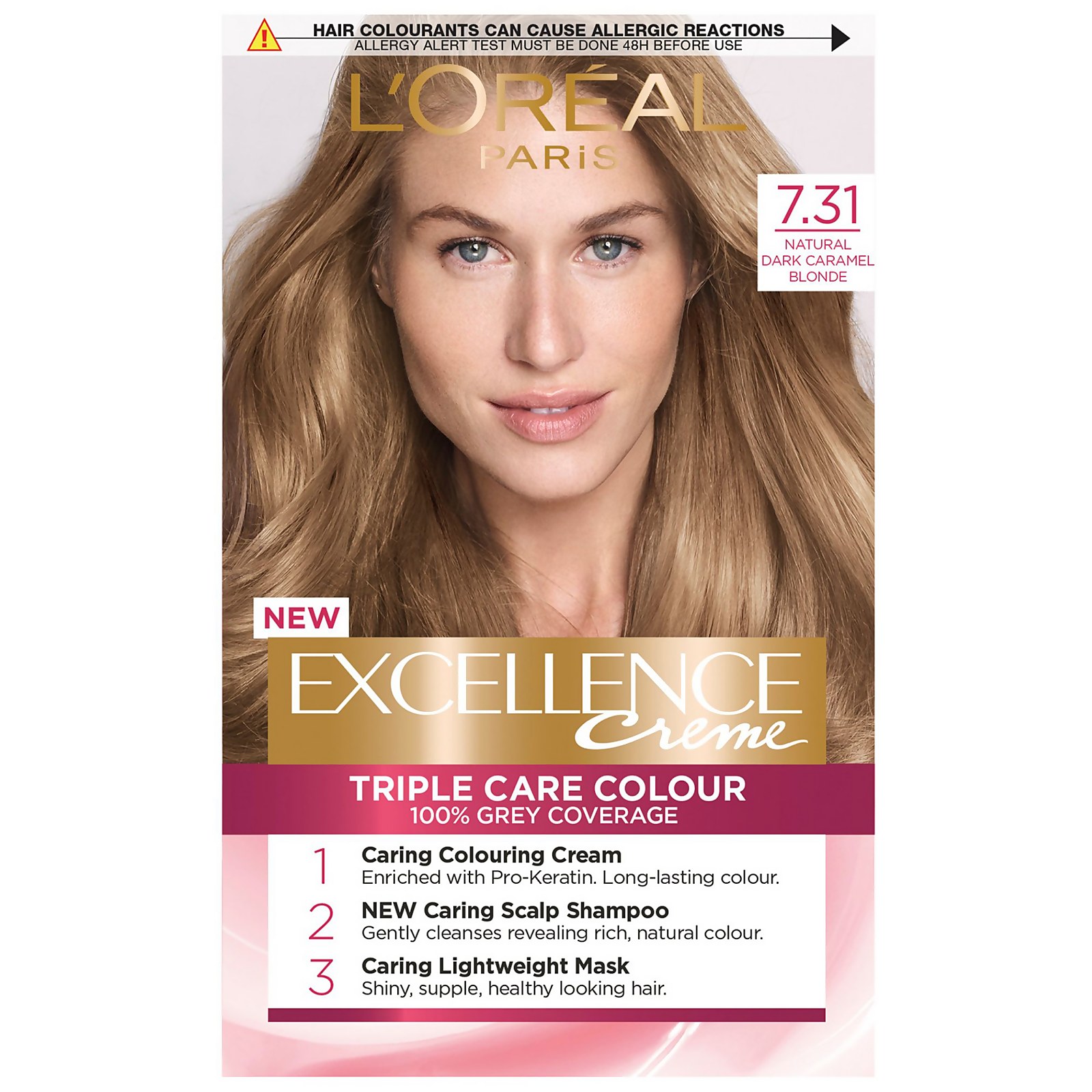 L'Oréal Paris Excellence Crème Permanent Hair Dye (Various Shades) - 7.31 Natural Dark Caramel Blonde