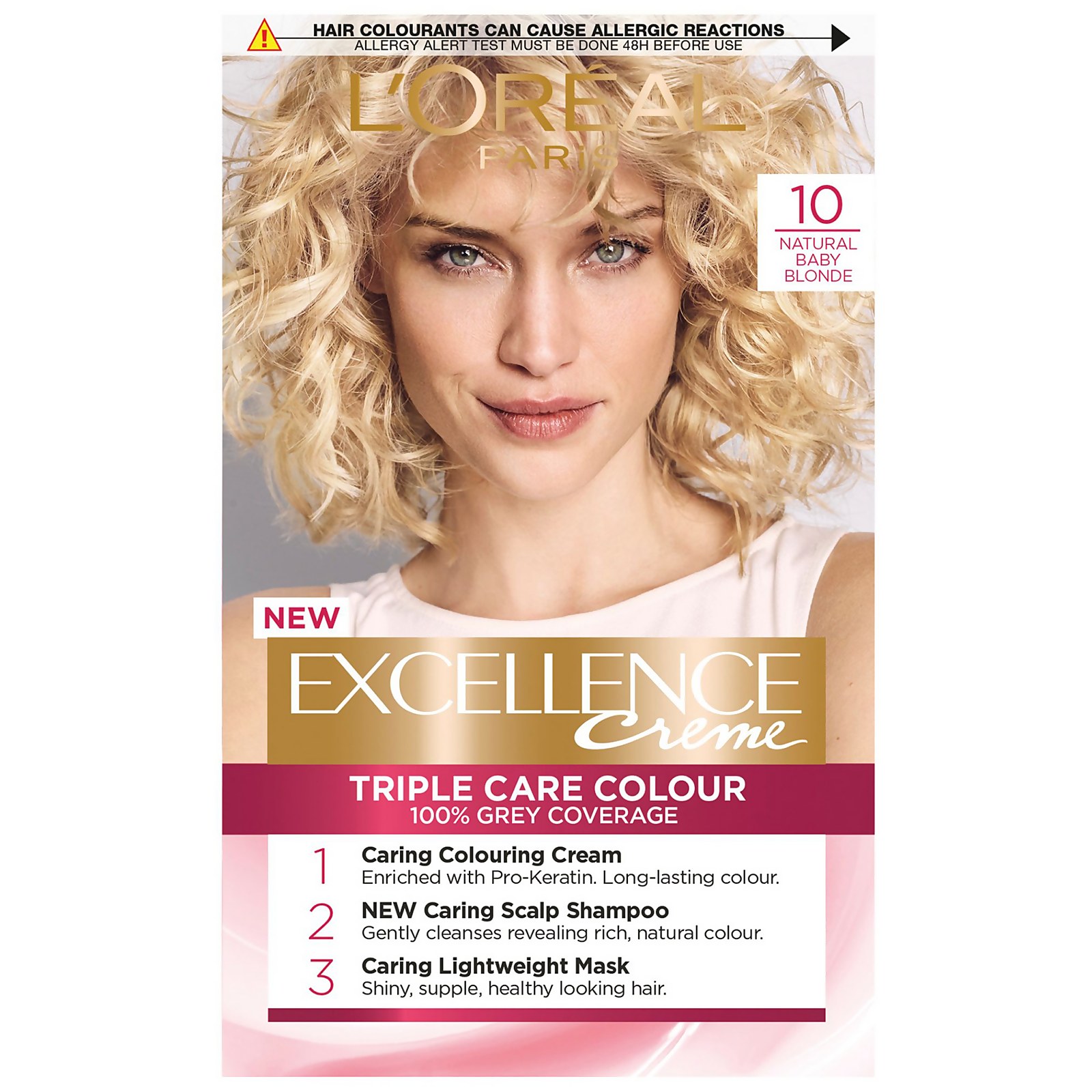 L'Oreal Paris Excellence Creme Permanent Hair Dye (Various Shades) - 10 Natural Baby Blonde