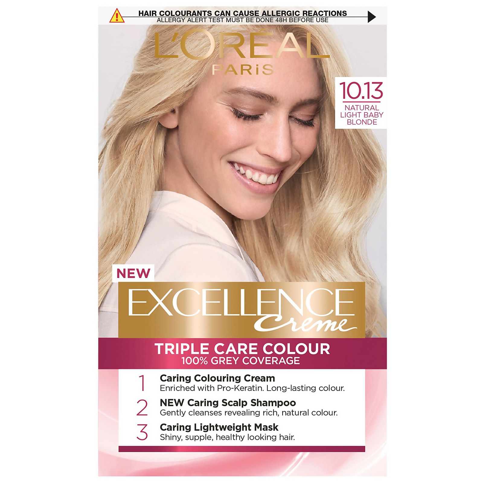 

L'Oréal Paris Excellence Crème Permanent Hair Dye (Various Shades) - 10.13 Natural Light Baby Blonde