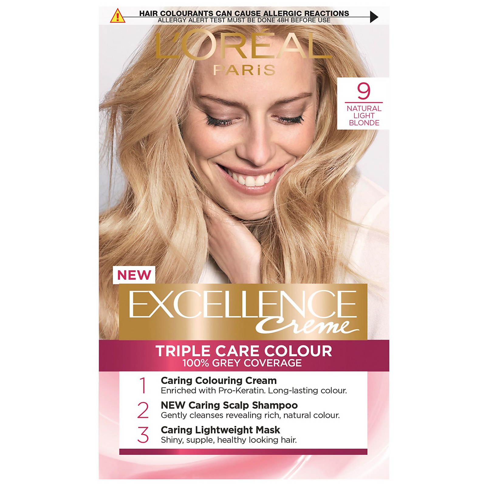 L'Oreal Paris Excellence Creme Permanent Hair Dye (Various Shades) - 9 Natural Light Blonde