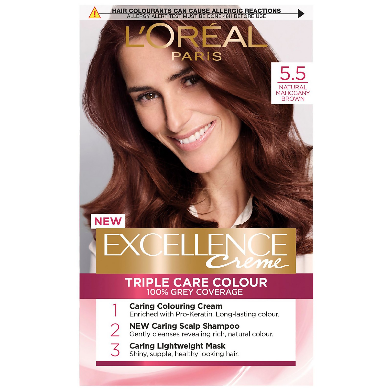 L'Oreal Paris Excellence Creme Permanent Hair Dye (Various Shades) - 5.5 Natural Mahogany Brown