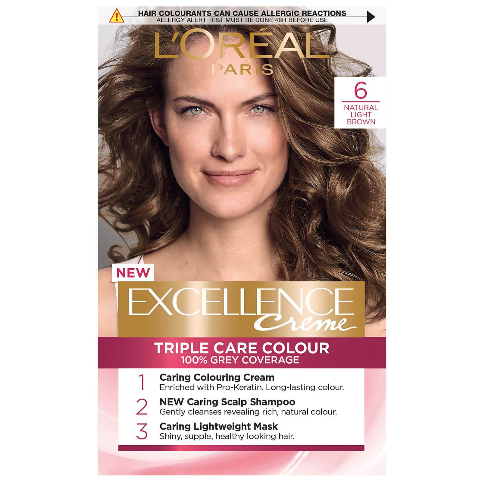 L'Oreal Paris Excellence Creme Permanent Hair Dye (Various Shades) - 6 Natural Light Brown