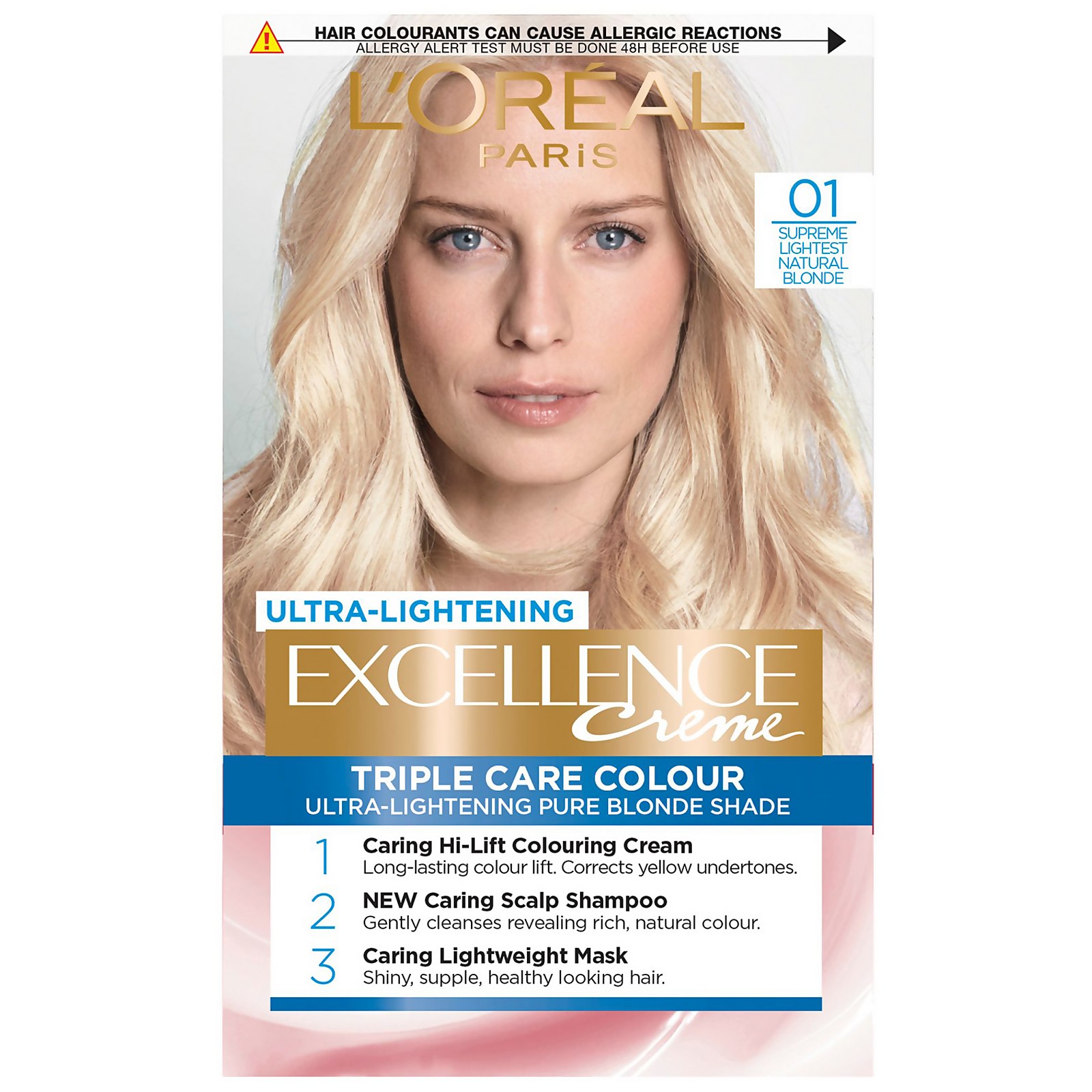 L'Oreal Paris Excellence Creme Permanent Hair Dye (Various Shades) - 01 Lightest Natural Blonde