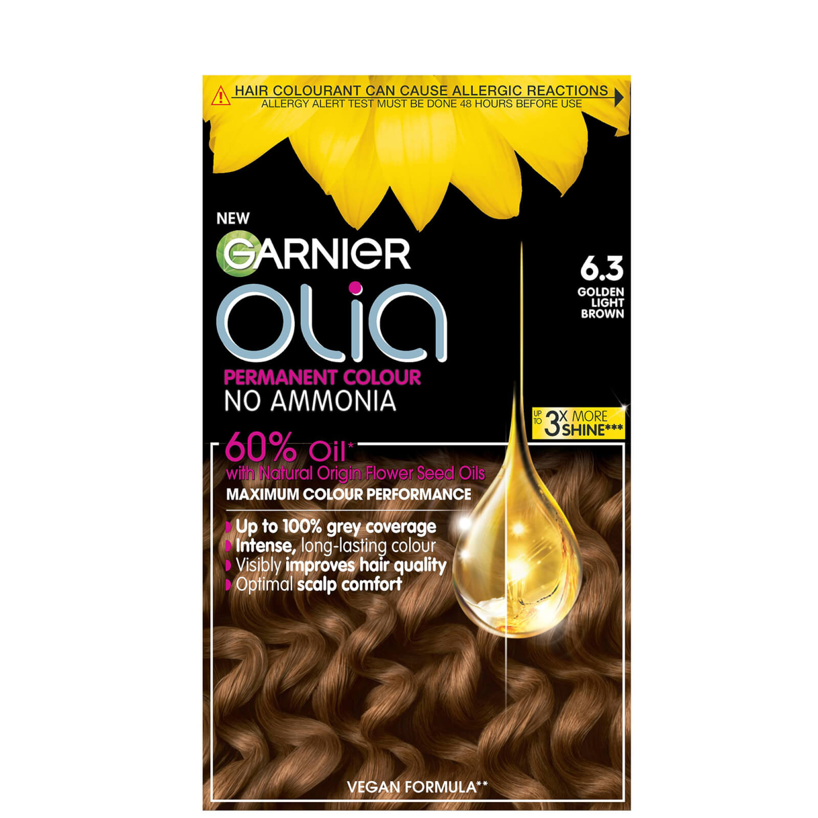 Garnier Olia Permanent Hair Dye (Various Shades) - 6.3 Golden Light Brown