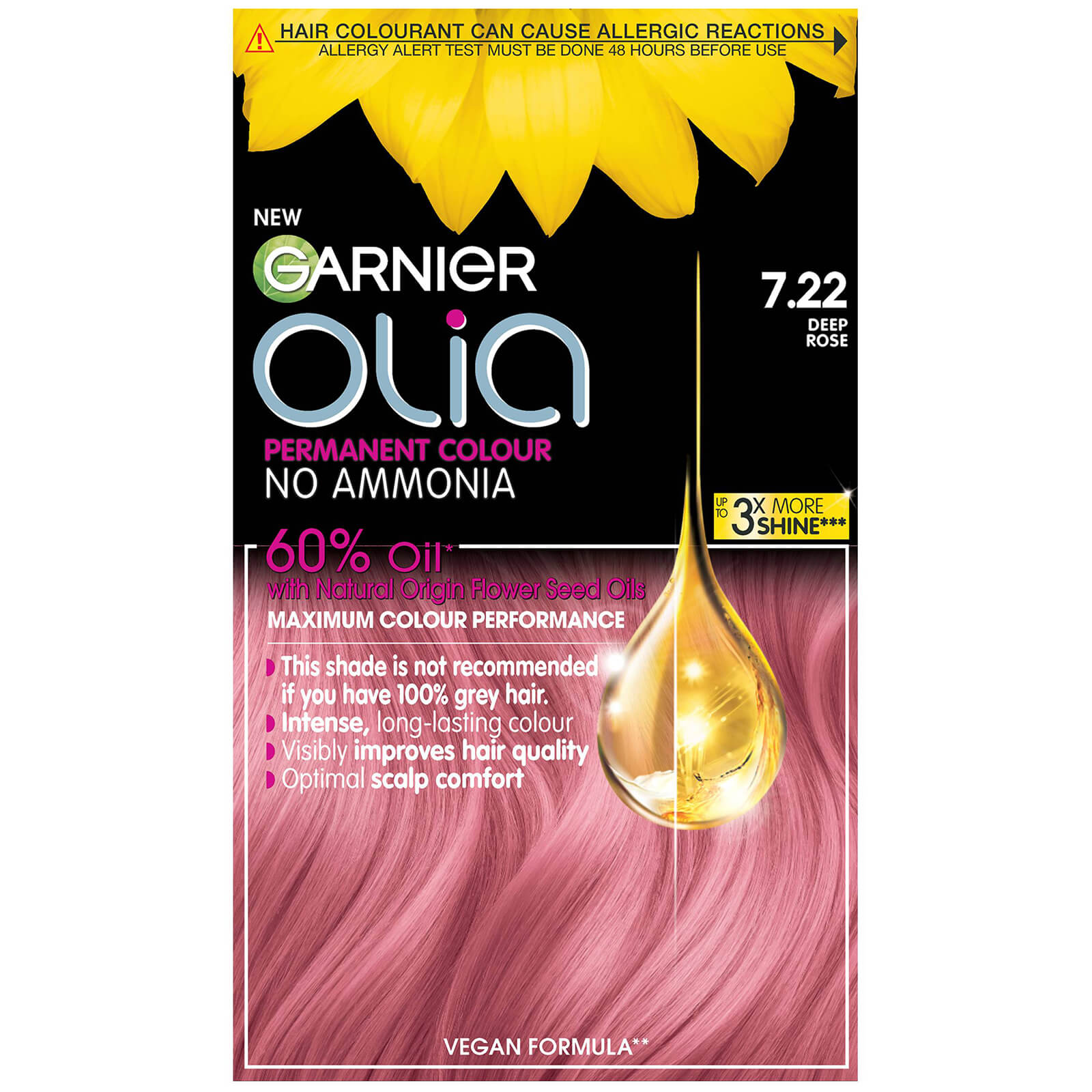 Photos - Hair Product Garnier Olia Permanent Hair Dye  - 7.22 Deep Rose C5995177 (Various Shades)