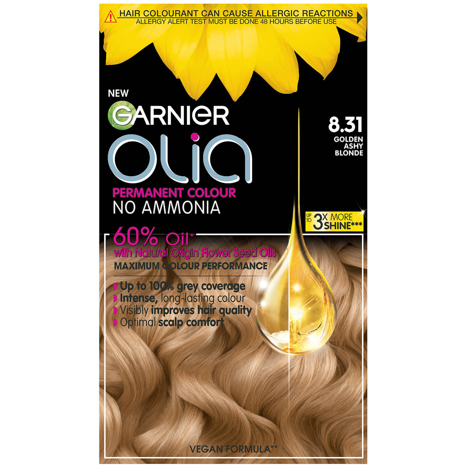Garnier Olia Permanent Hair Dye (Various Shades) - 8.31 Golden Ash Blonde