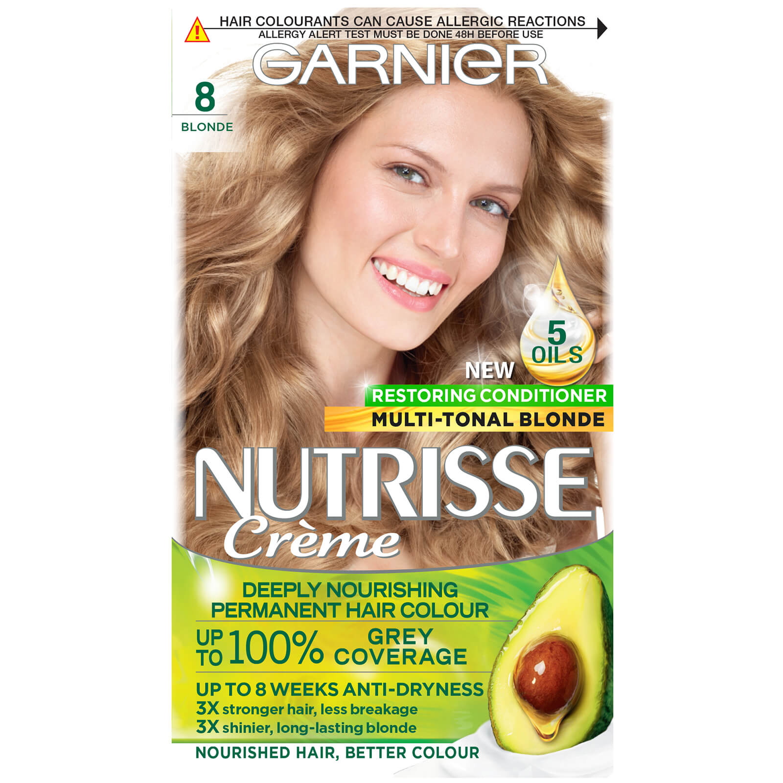 Garnier Nutrisse Creme Permanent Nourishing Hair Colour Vanilla Blonde 8 Blonde