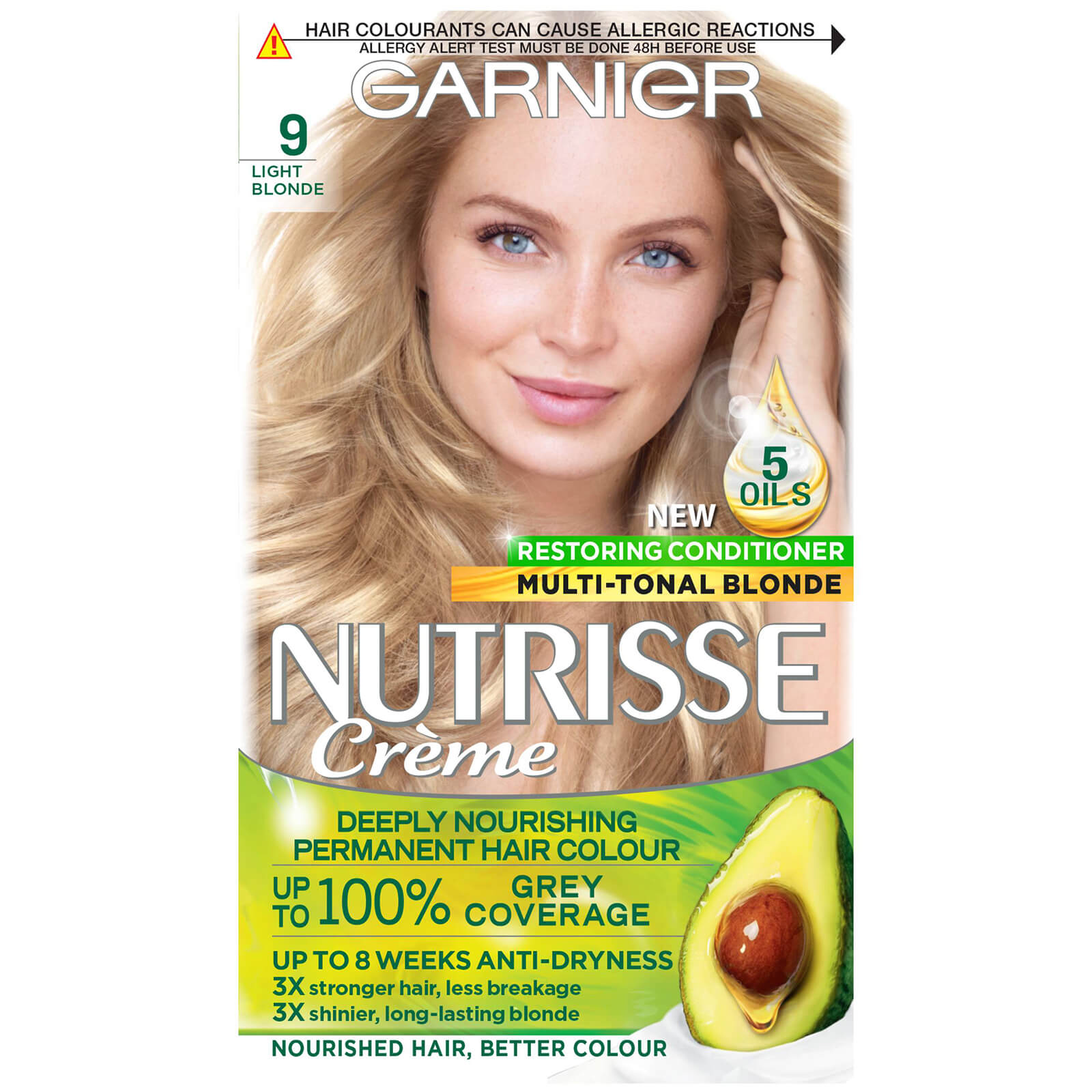 Garnier Nutrisse Permanent Hair Dye -hiusväri (useita sävyjä) - 9 Light Blonde