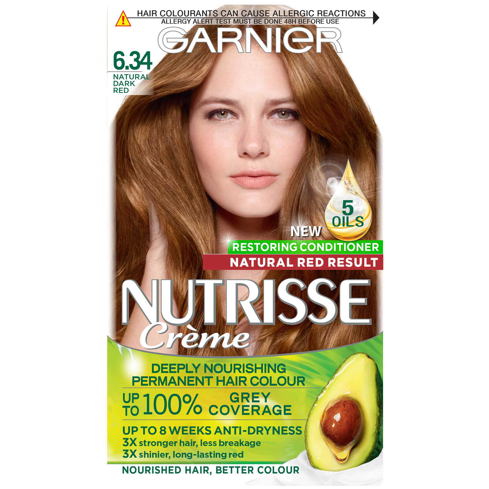 Garnier Nutrisse Permanent Hair Dye (Various Shades) - 6.34 Dark Natural Red