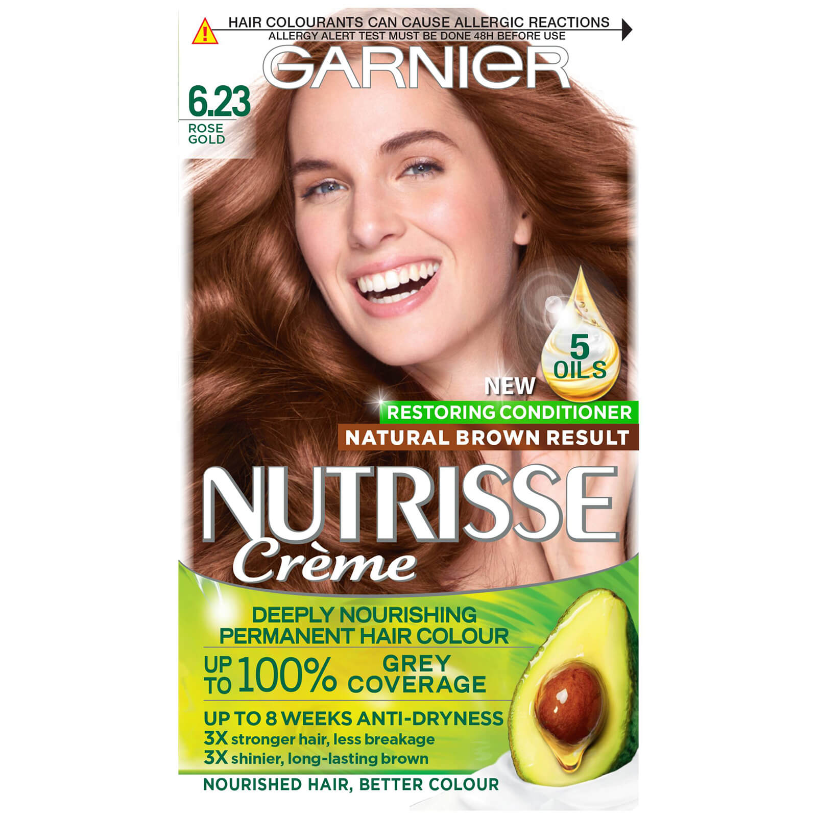 Garnier Nutrisse Permanent Hair Dye (Various Shades) - 6.23 Rose Gold Brown