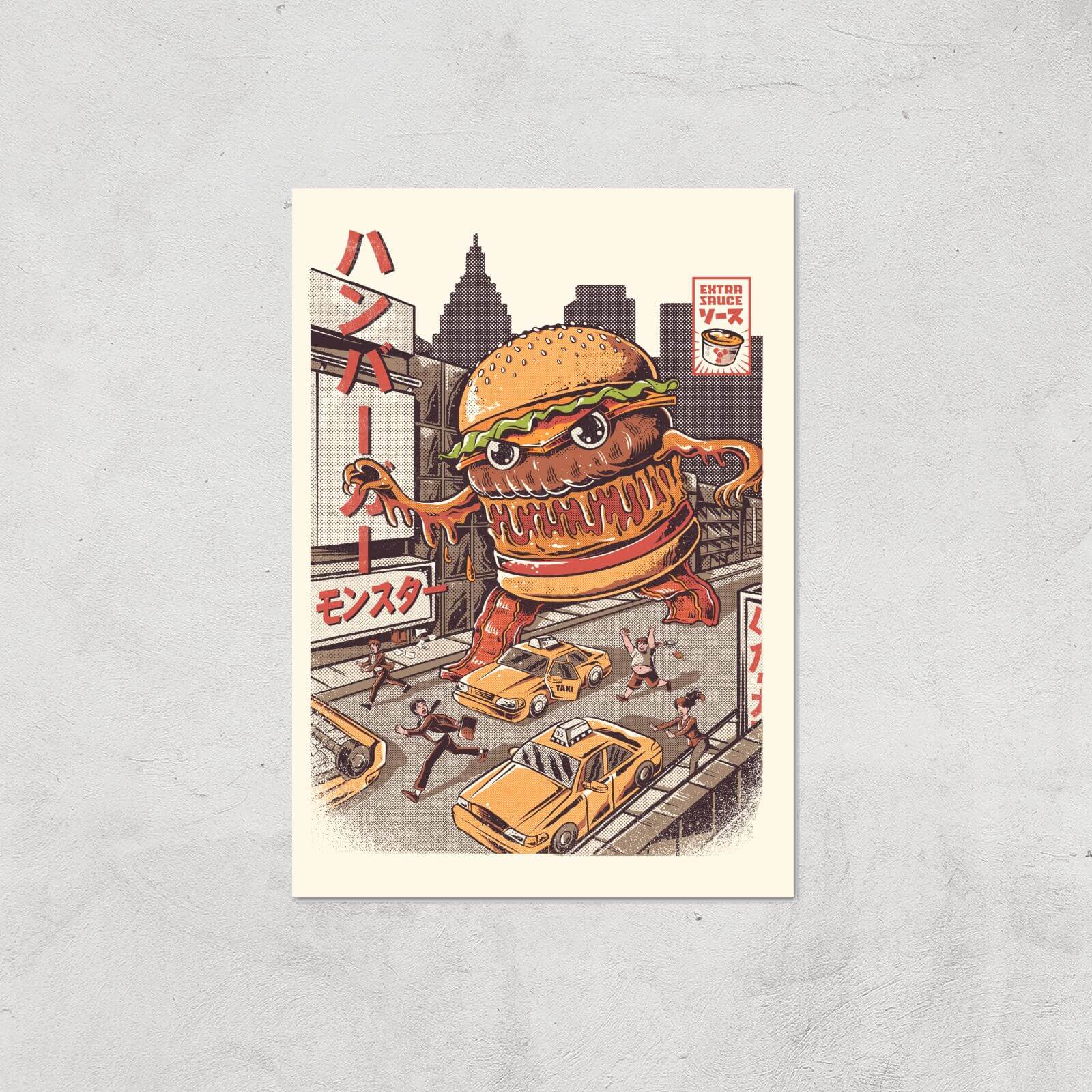 Ilustrata Burgerzilla Giclee Art Print - A4 - Print Only