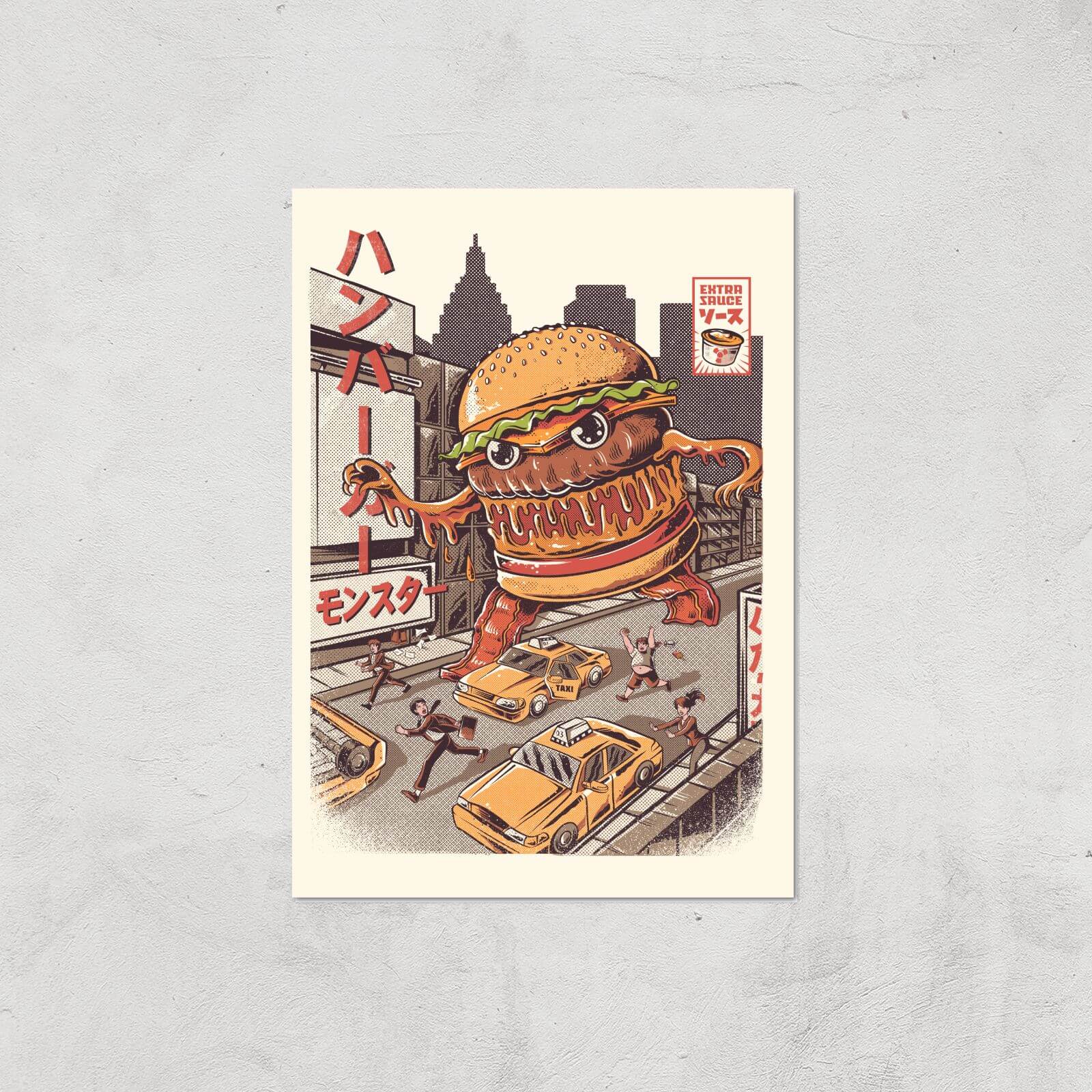 Ilustrata Burgerzilla Giclee Art Print - A3 - Print Only