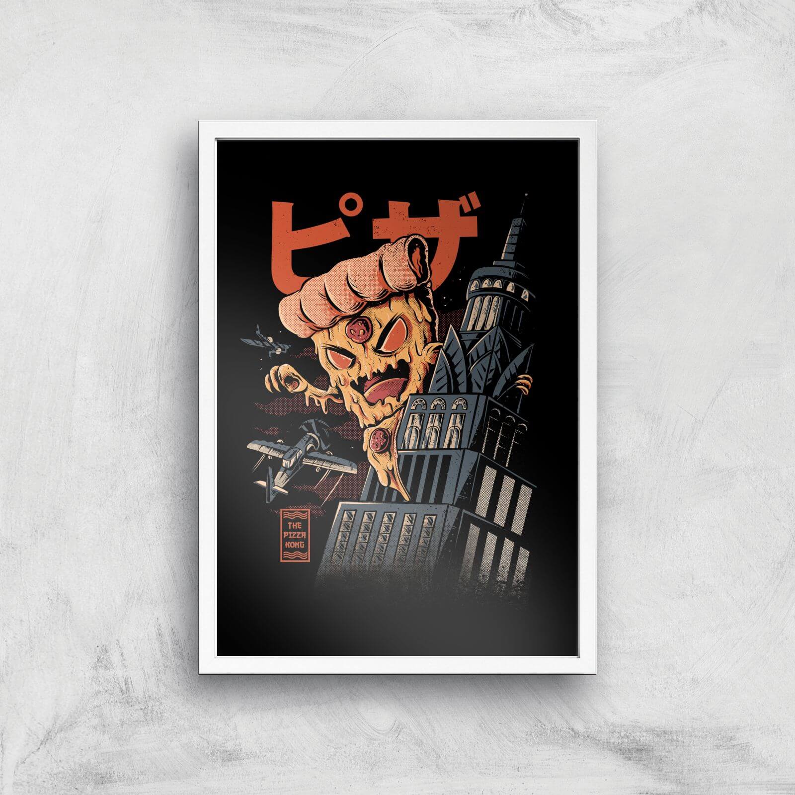 Ilustrata Pizza Kong Giclee Art Print - A3 - White Frame