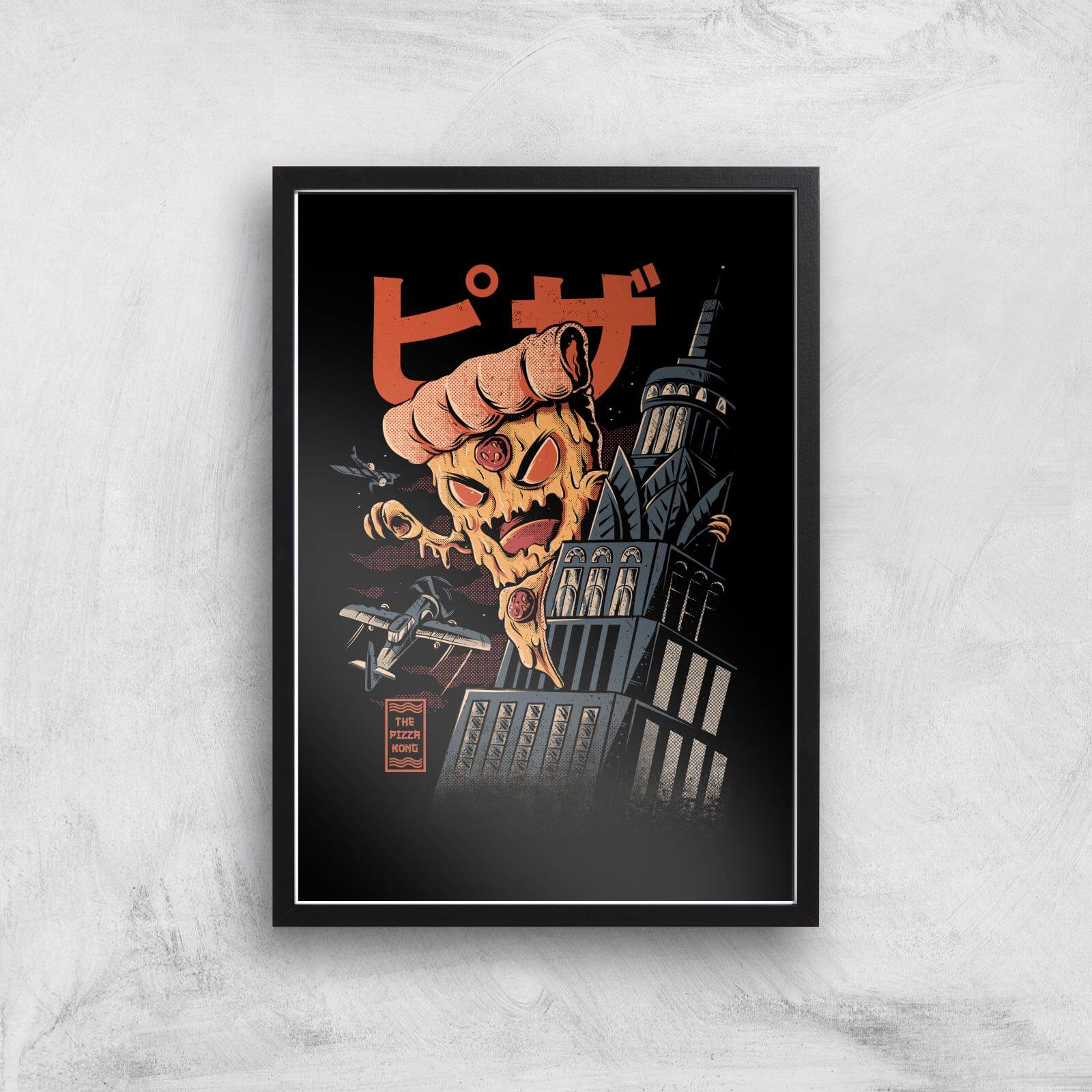 Ilustrata Pizza Kong Giclee Art Print - A3 - Black Frame