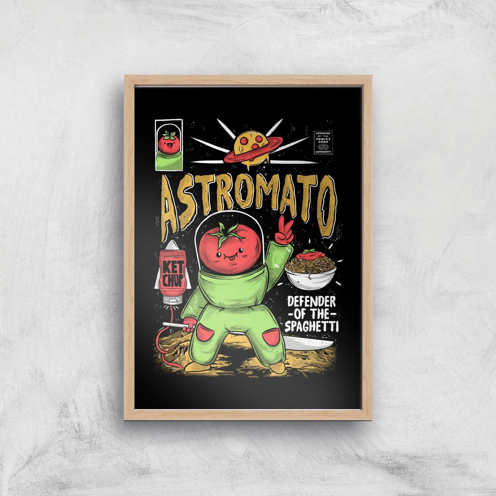 Ilustrata Astromato Giclee Art Print - A4 - Wooden Frame