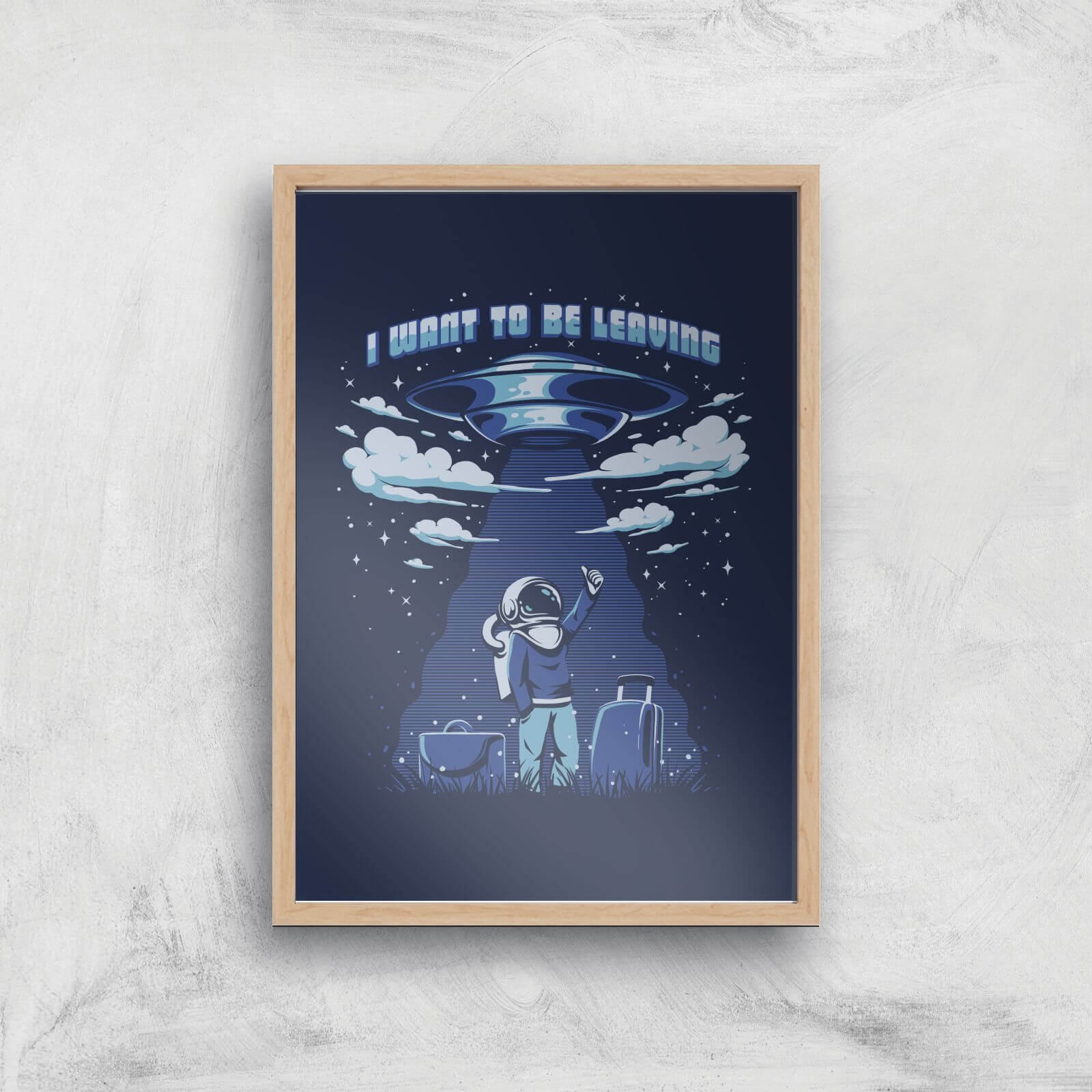 Ilustrata I Want to Be Leaving Giclee Art Print - A4 - Wooden Frame