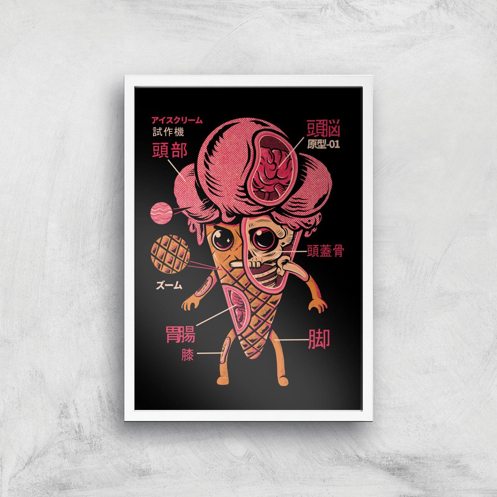 Ilustrata Kaiju Ice Cream Giclee Art Print - A2 - White Frame