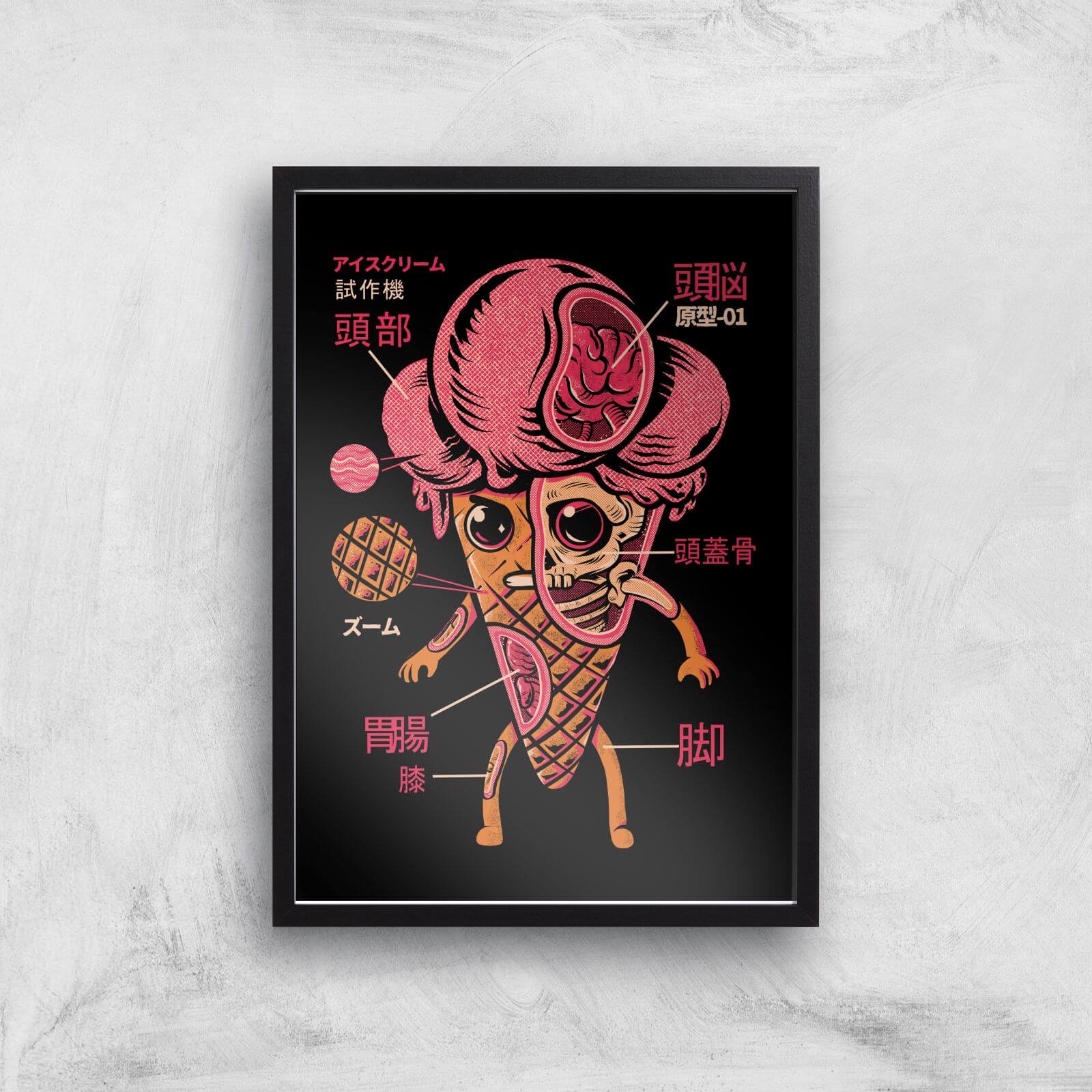 Ilustrata Kaiju Ice Cream Giclee Art Print - A2 - Black Frame
