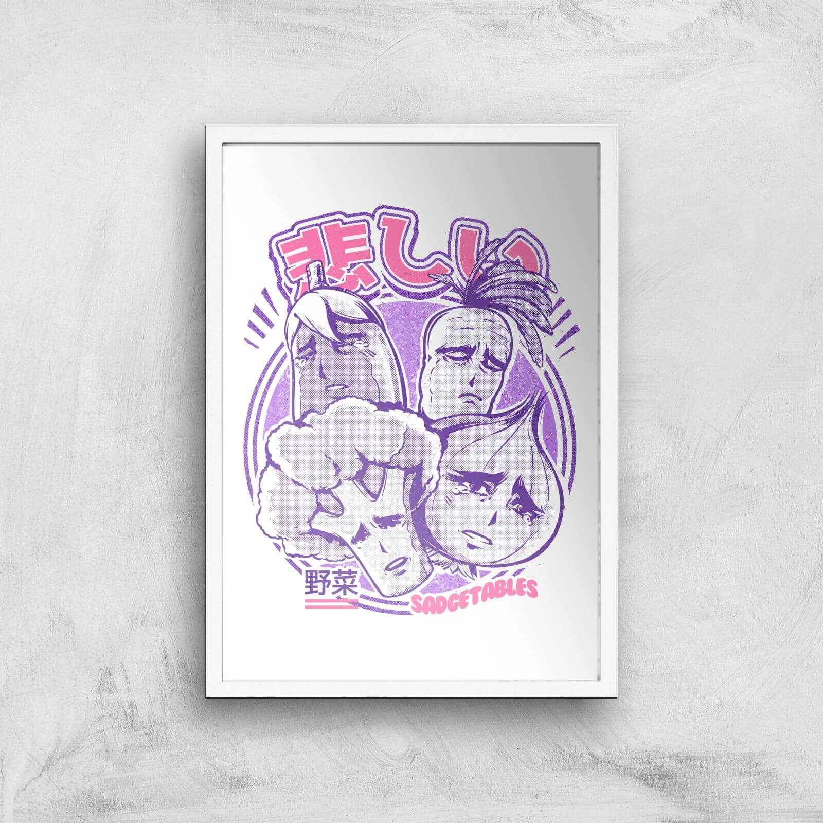 Ilustrata Sadgetables Giclee Art Print - A3 - White Frame