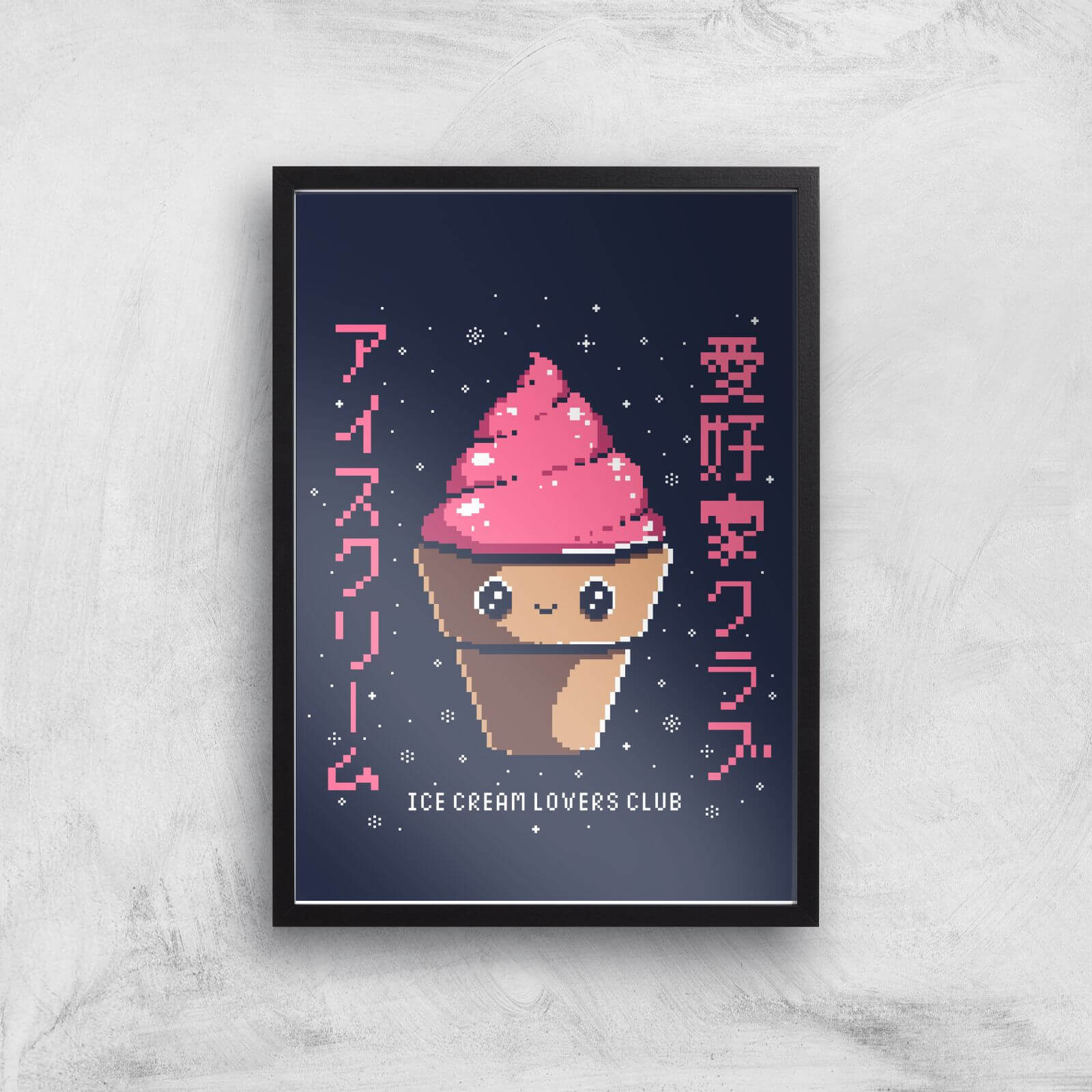 Ilustrata Ice Cream Lovers Club Giclee Art Print - A3 - Black Frame