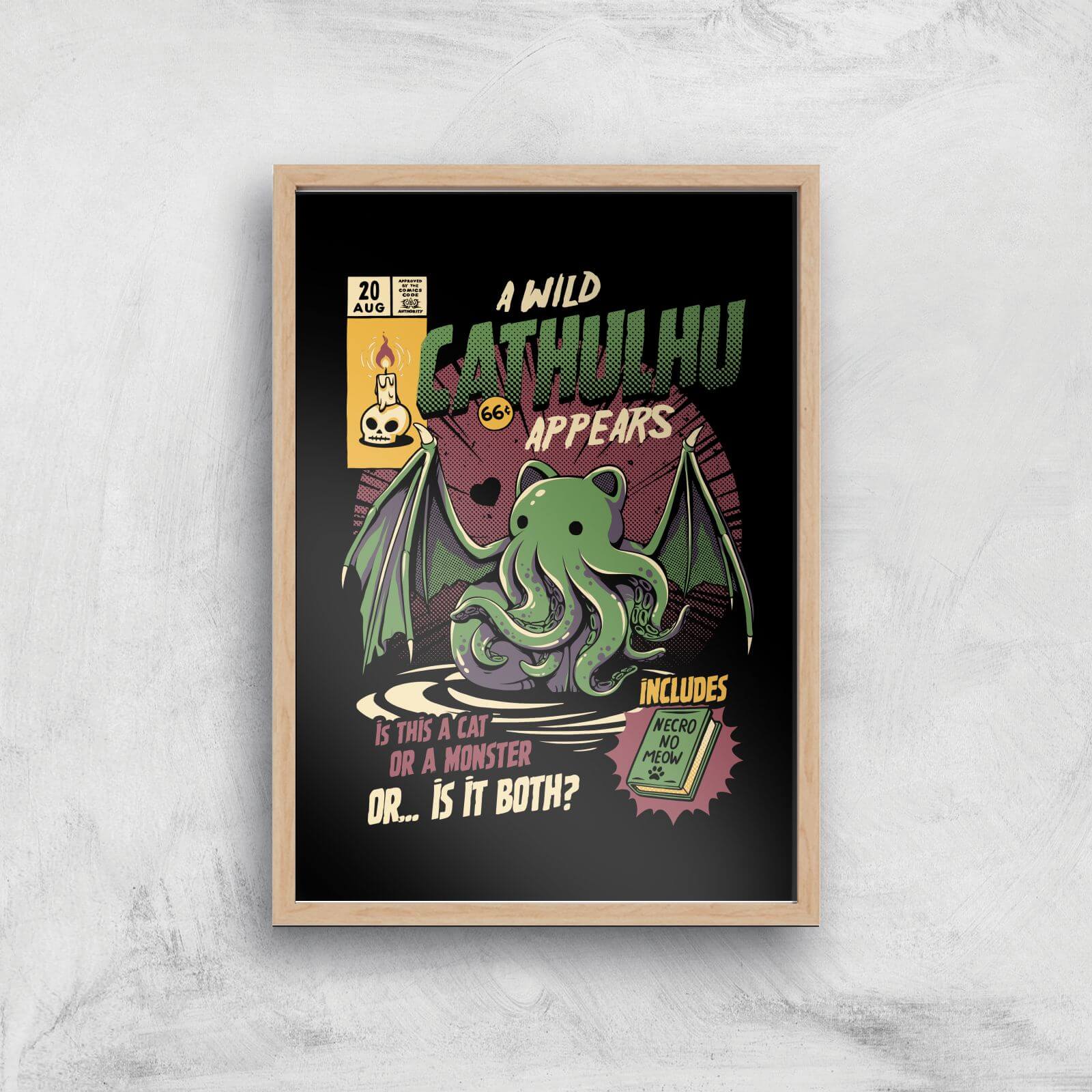 Ilustrata Cathulhu Giclee Art Print - A4 - Wooden Frame