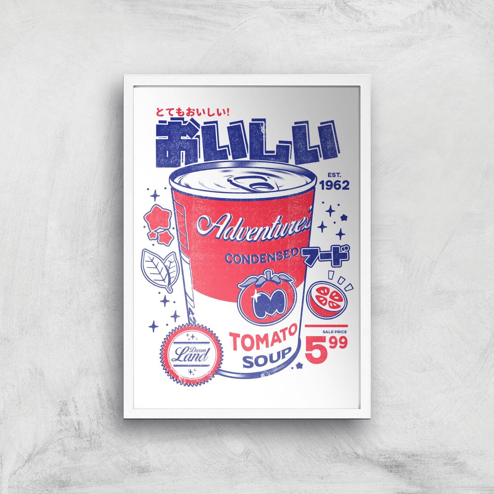 Ilustrata Smashed Tomato Soup Giclee Art Print - A3 - White Frame