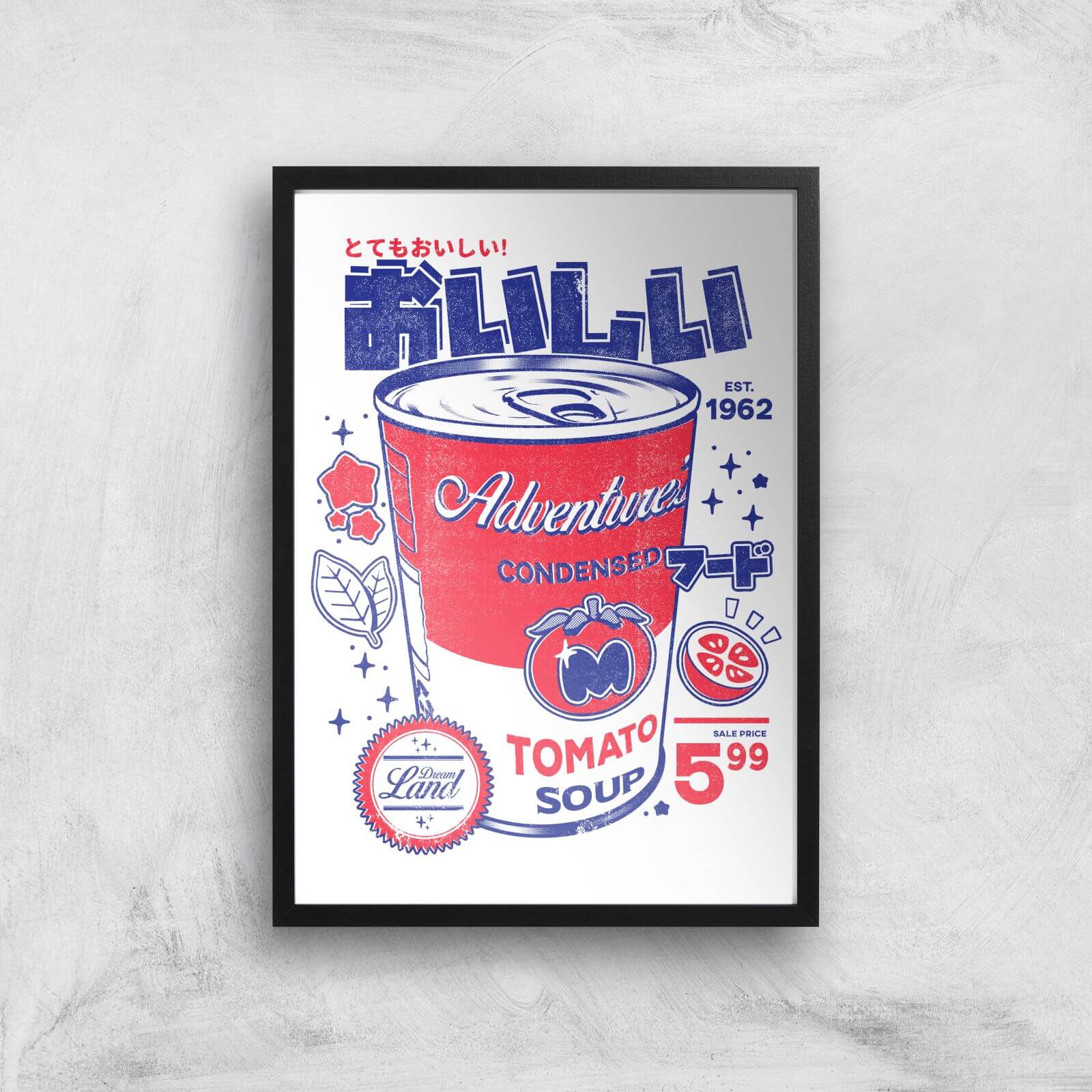 Ilustrata Smashed Tomato Soup Giclee Art Print - A3 - Black Frame