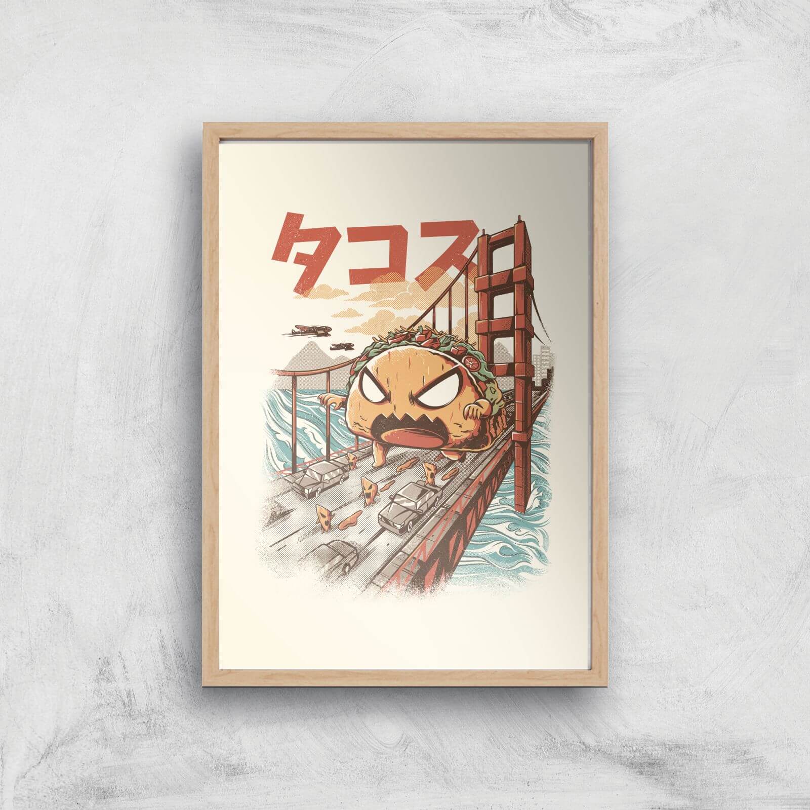 Ilustrata Takaiju Giclee Art Print - A3 - Wooden Frame