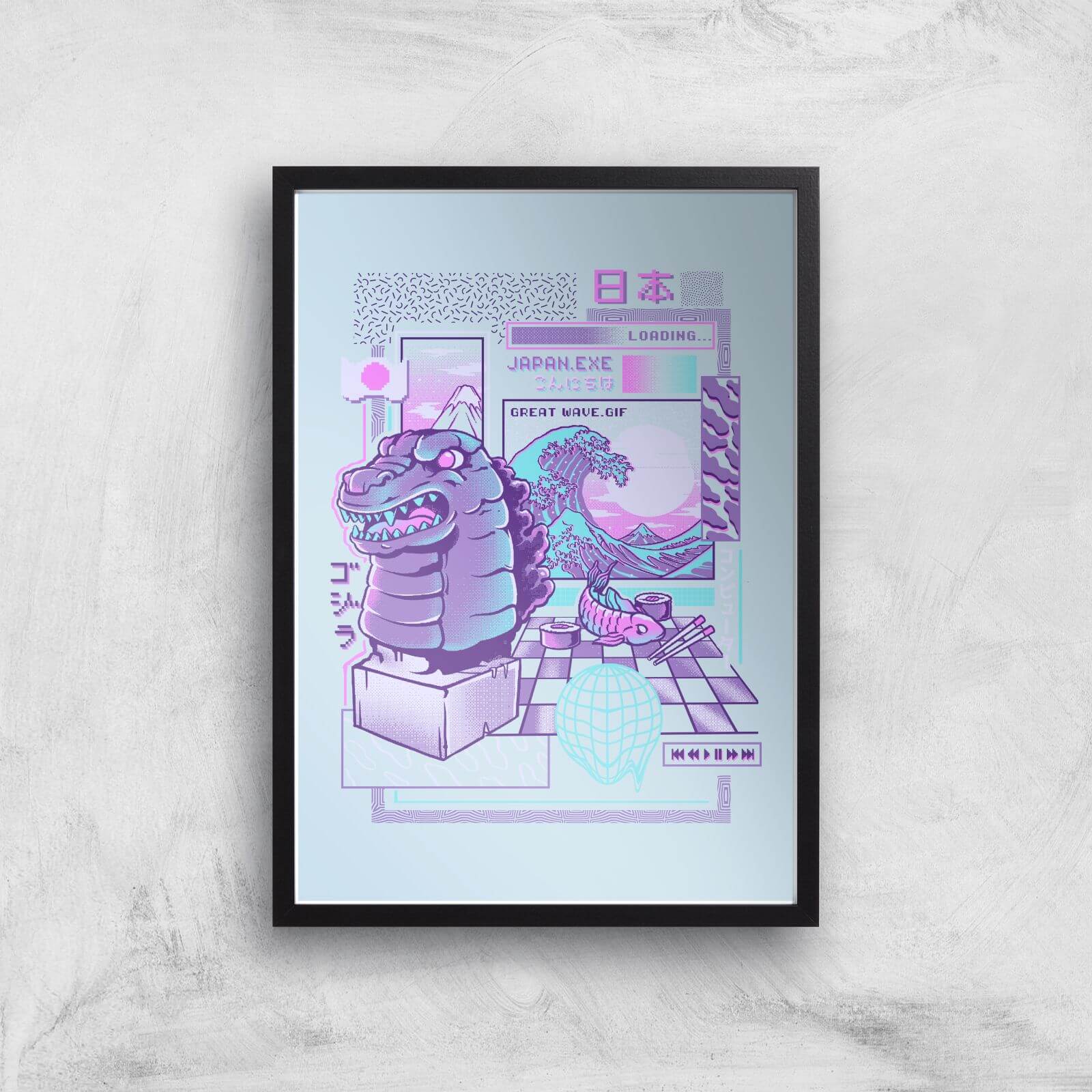 Ilustrata Japan Wave Giclee Art Print - A3 - Black Frame