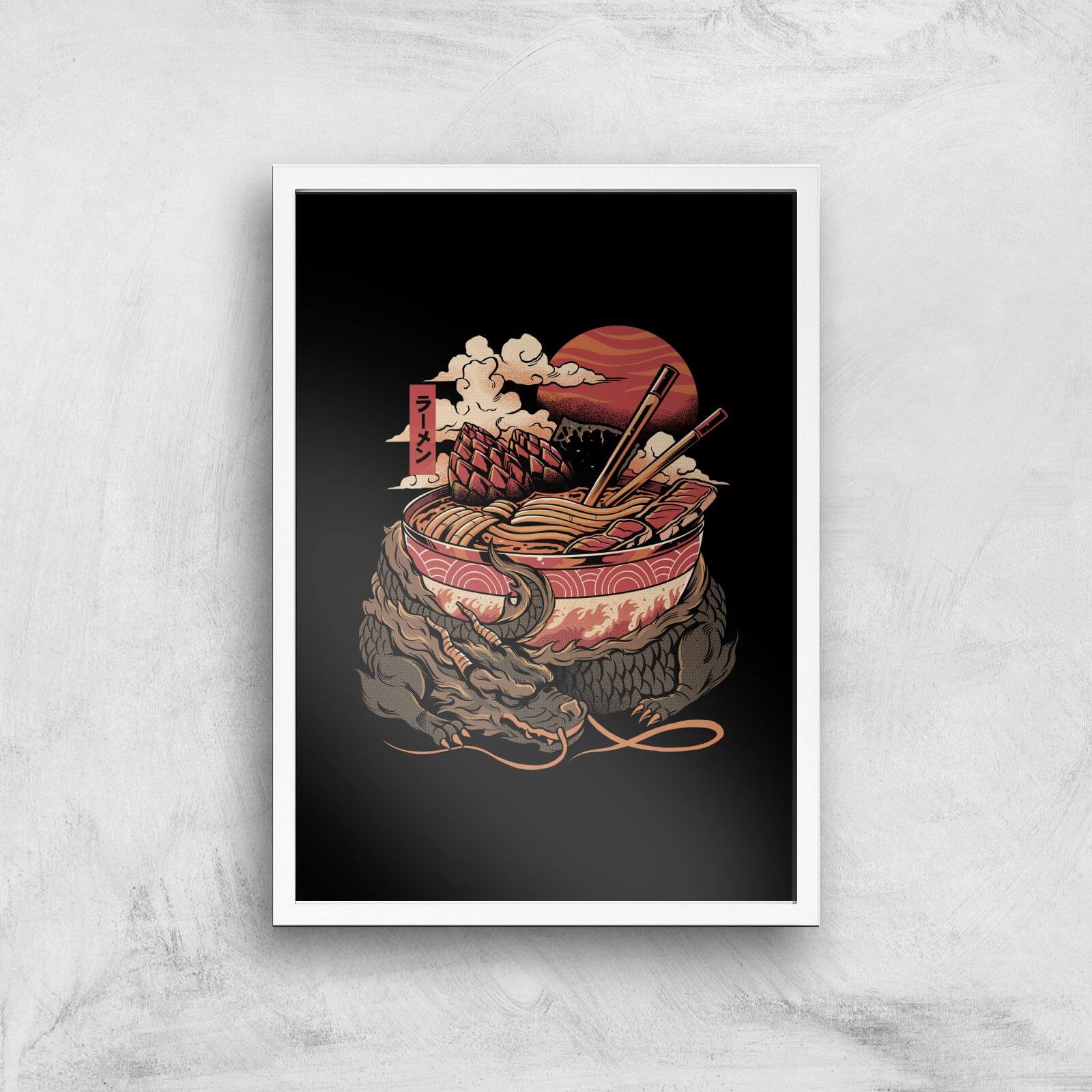 Ilustrata Dragon's Ramen Giclee Art Print - A2 - White Frame