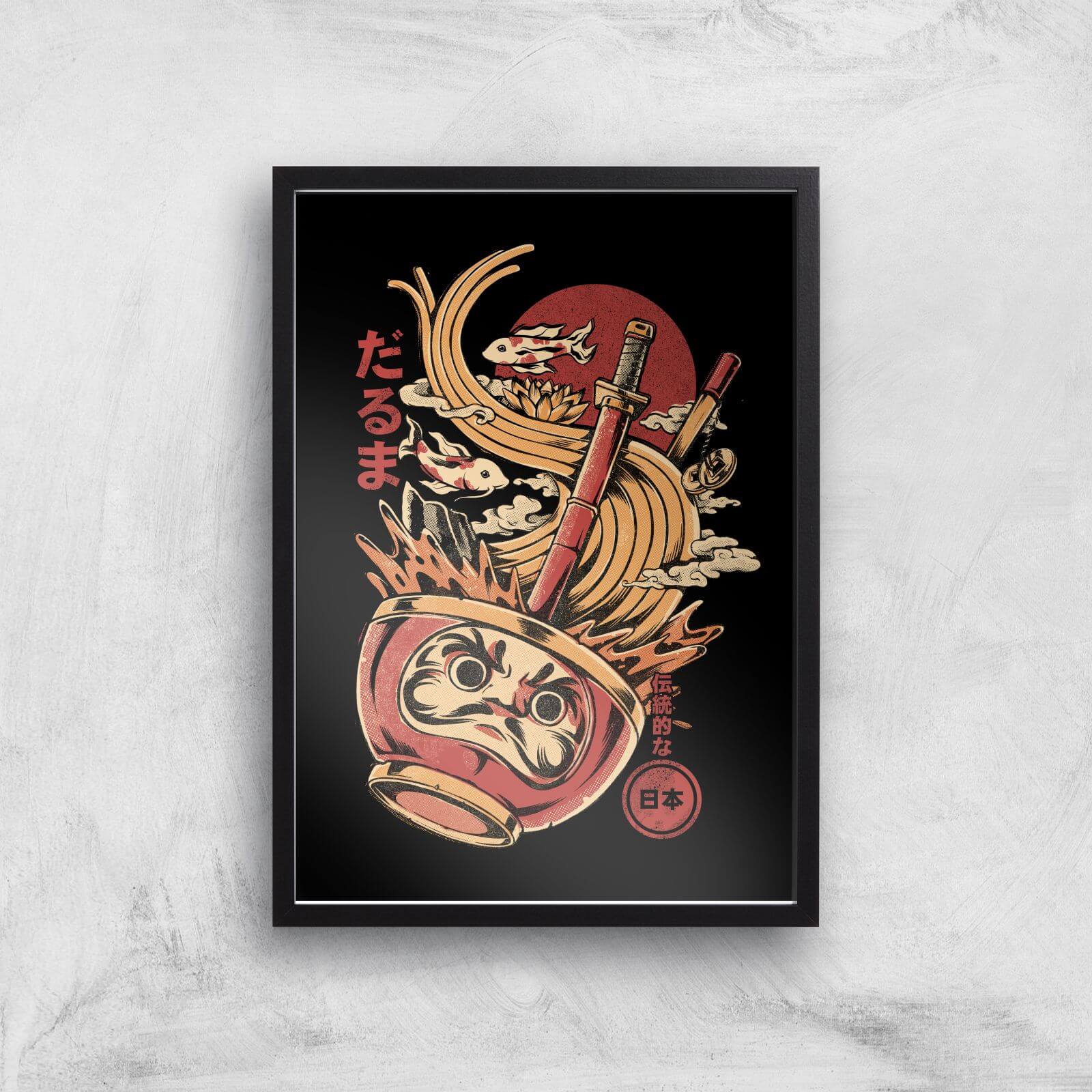 Ilustrata Daruma Giclee Art Print - A2 - Black Frame
