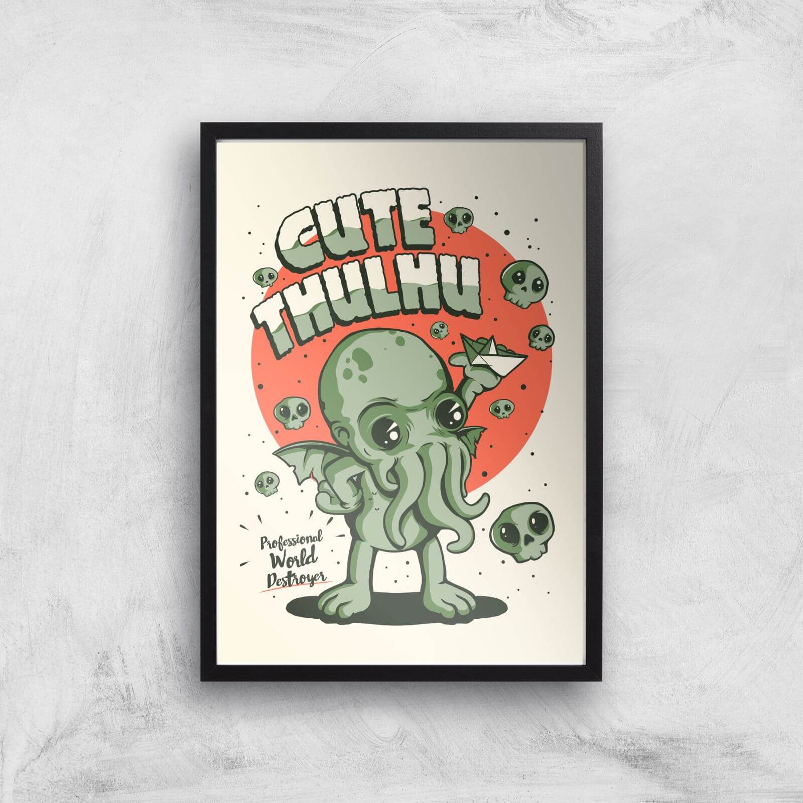 Ilustrata Cutethulhu Giclee Art Print - A3 - Black Frame