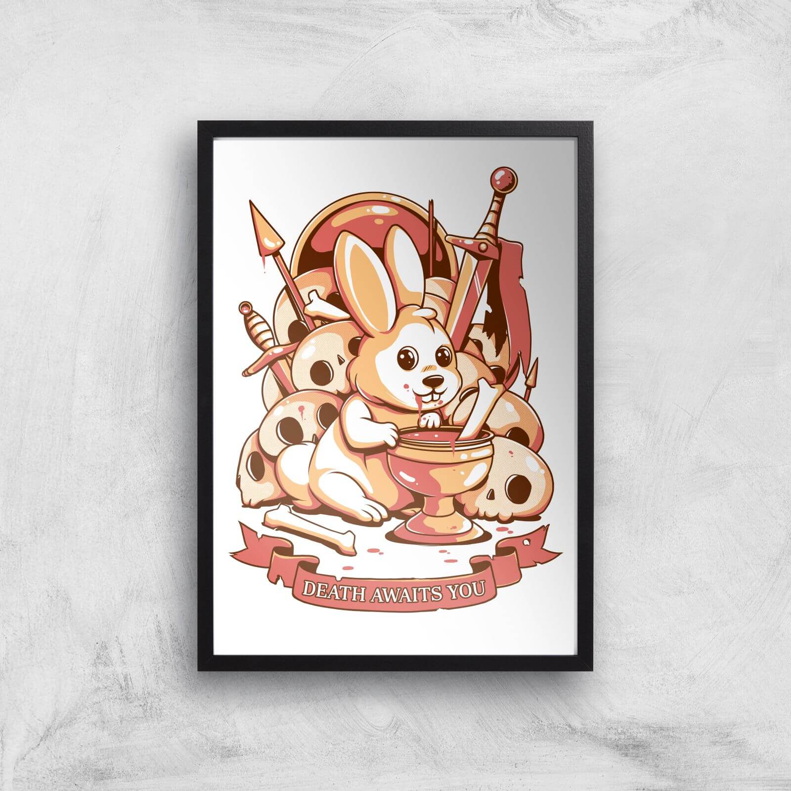 Ilustrata Bunny Graal Giclee Art Print - A3 - Black Frame