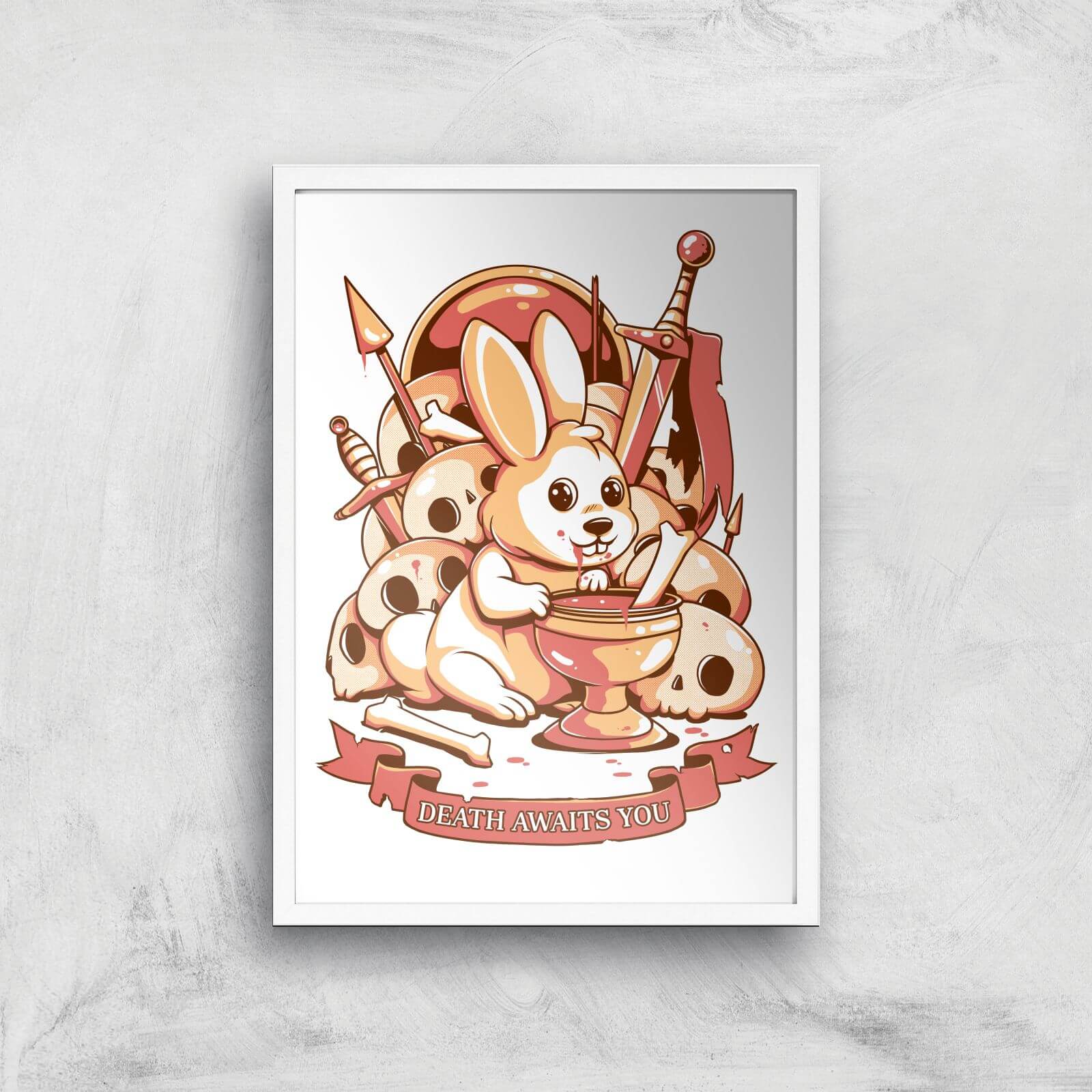 Ilustrata Bunny Graal Giclee Art Print - A2 - White Frame