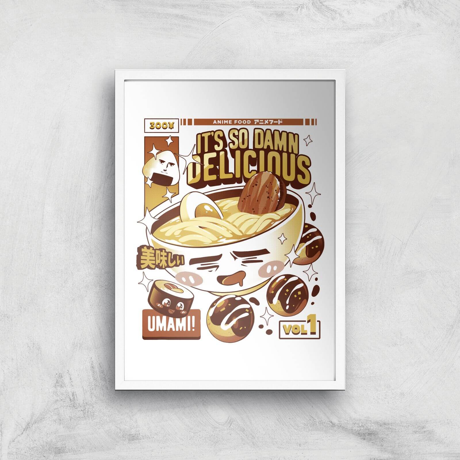 Ilustrata Anime Ramen Giclee Art Print - A2 - White Frame