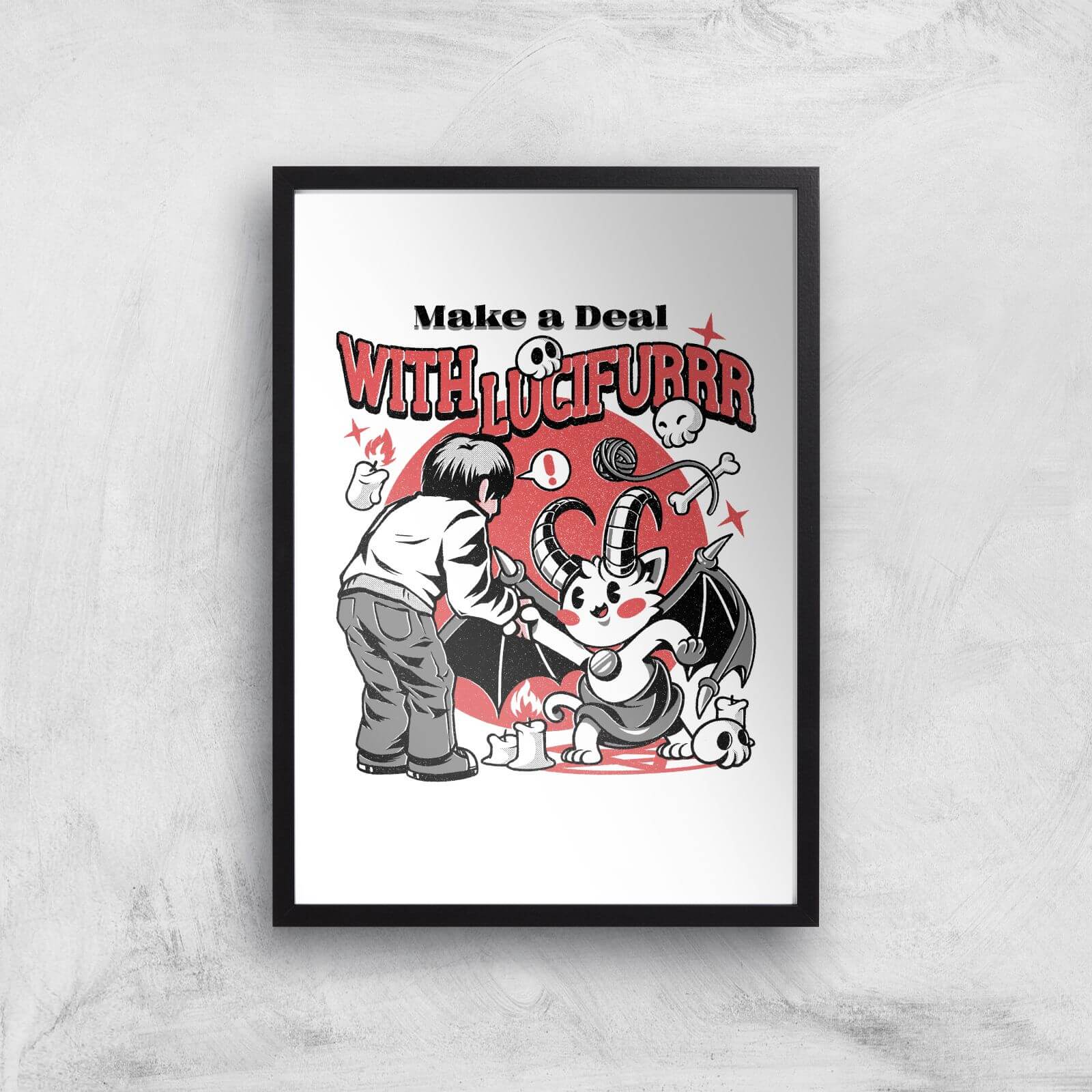 Ilustrata Lucifur Giclee Art Print - A3 - Black Frame