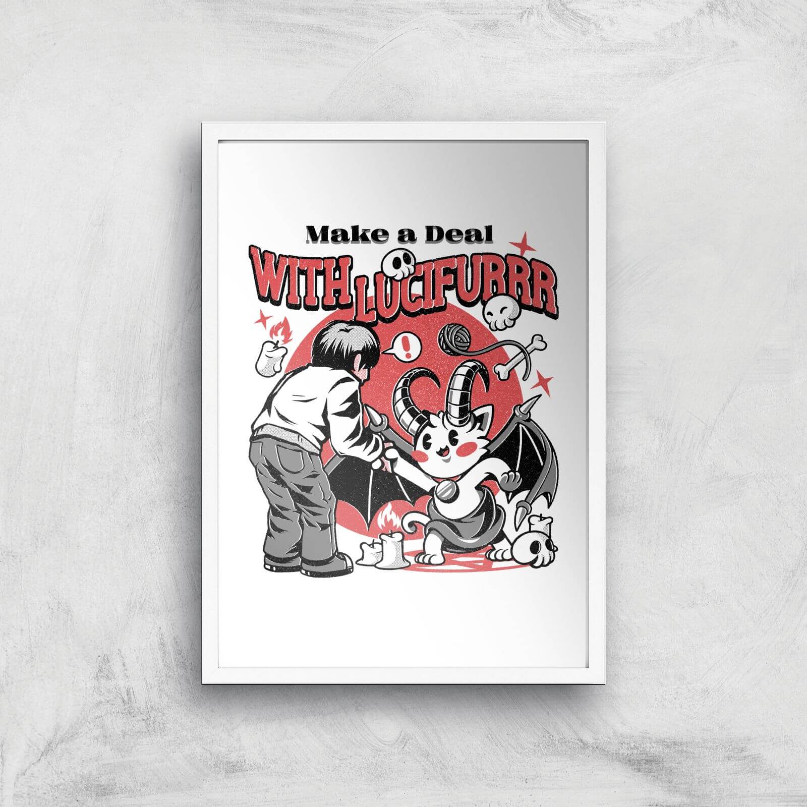 Ilustrata Lucifur Giclee Art Print - A2 - White Frame