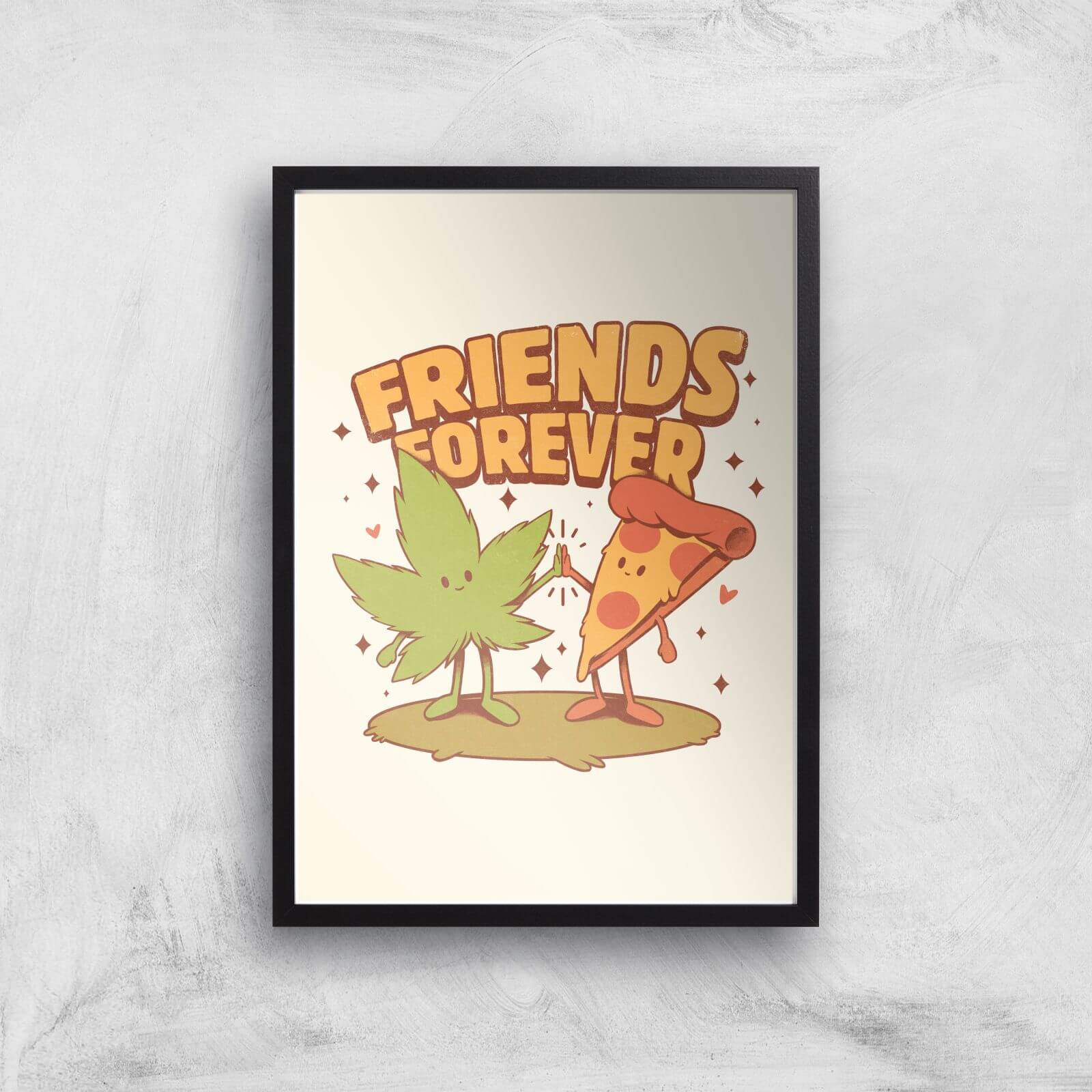 Ilustrata Friends Forever Giclee Art Print - A3 - Black Frame