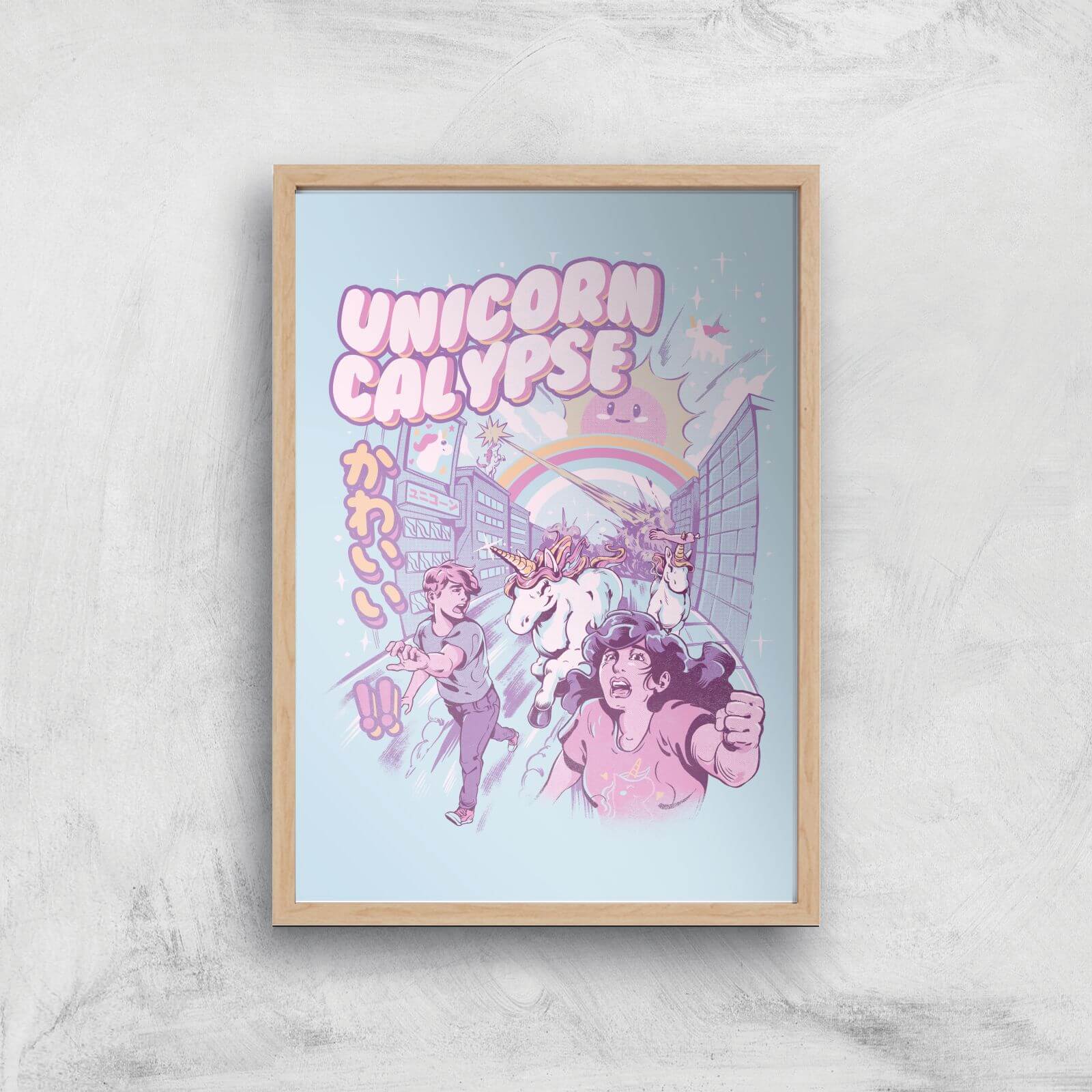 Ilustrata Unicorn Calypse Giclee Art Print - A2 - Wooden Frame