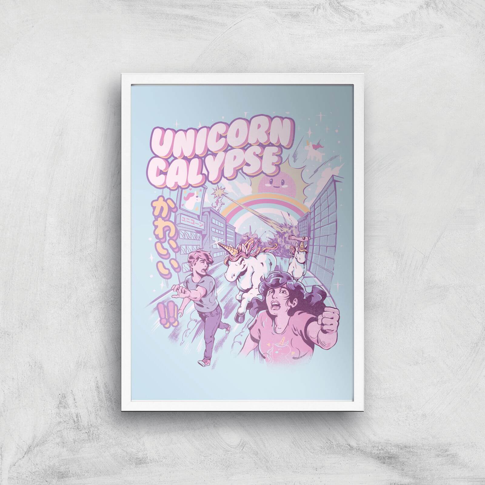 Ilustrata Unicorn Calypse Giclee Art Print - A2 - White Frame