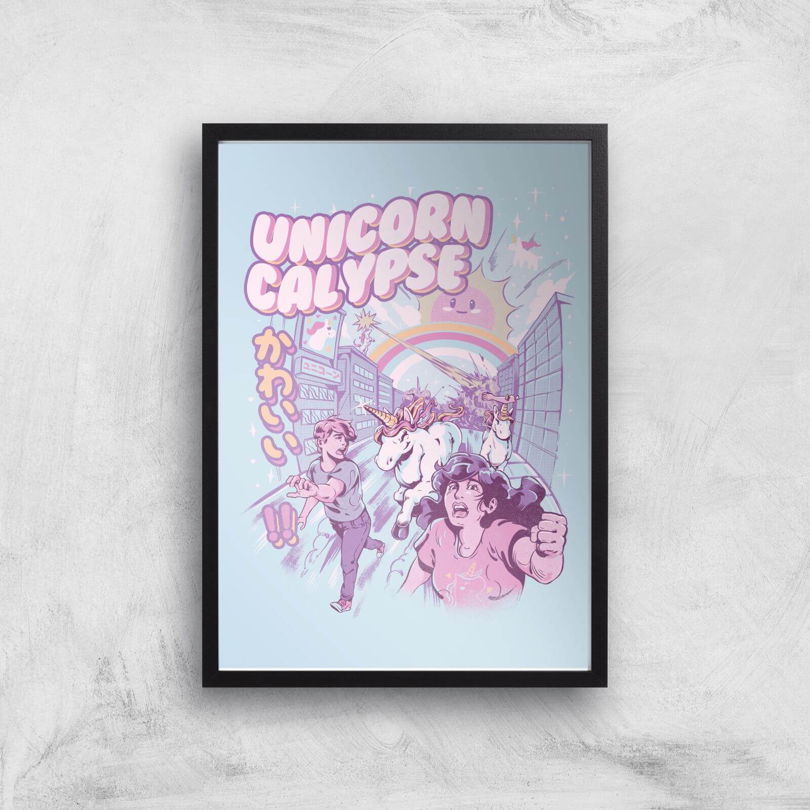 Ilustrata Unicorn Calypse Giclee Art Print - A2 - Black Frame