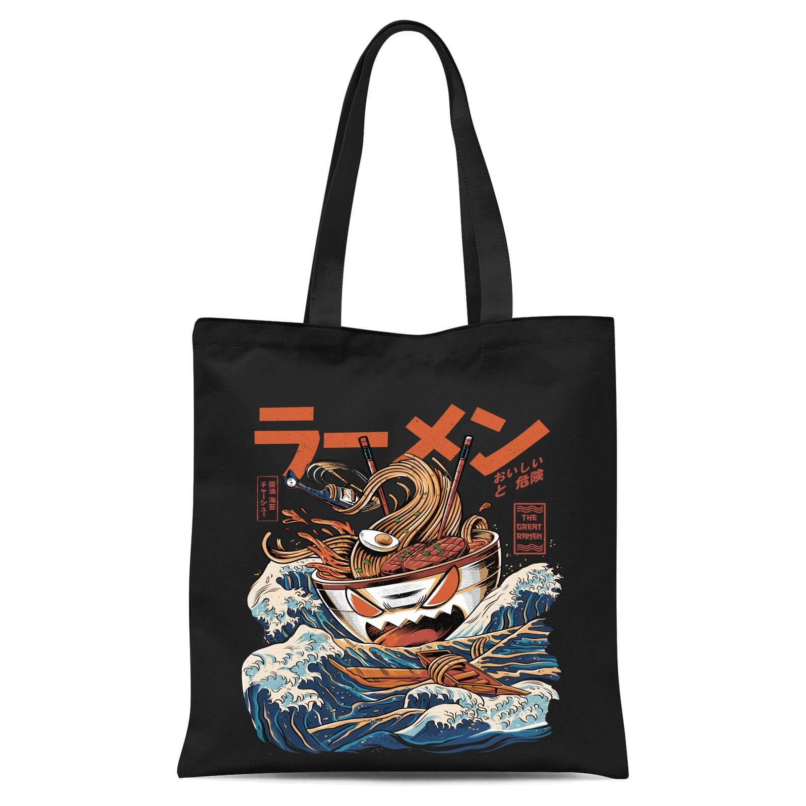 Ilustrata Black Great Ramen Tote Bag - Black