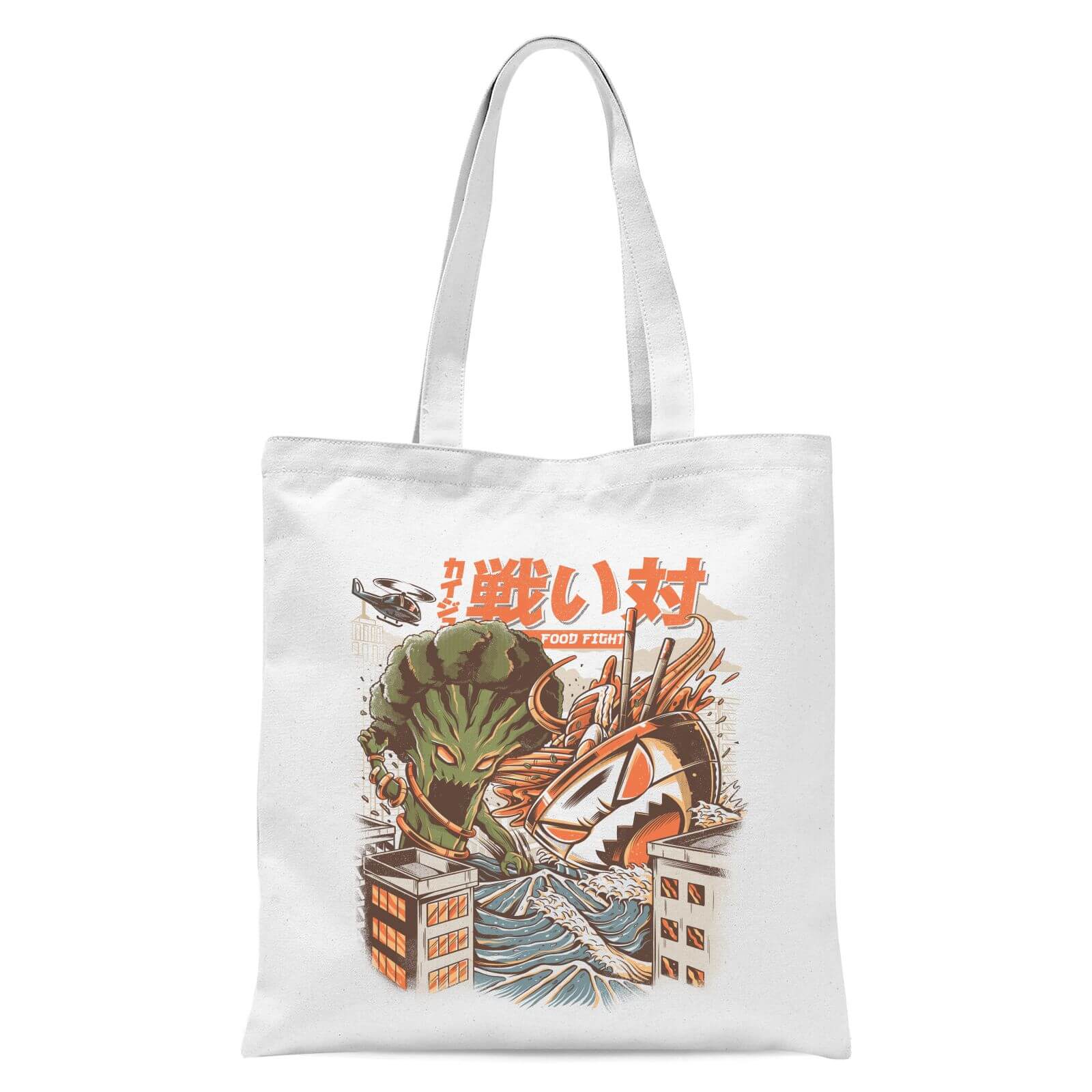 Ilustrata Brocco Vs Ramen Kaijus Tote Bag - White