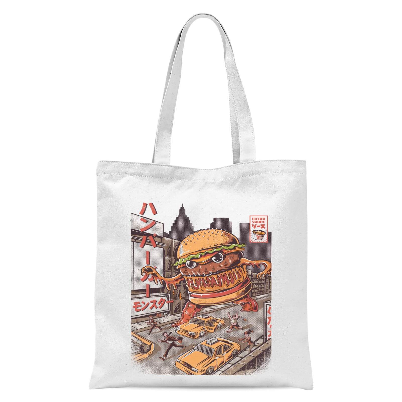 Ilustrata Burgerzilla Tote Bag - White