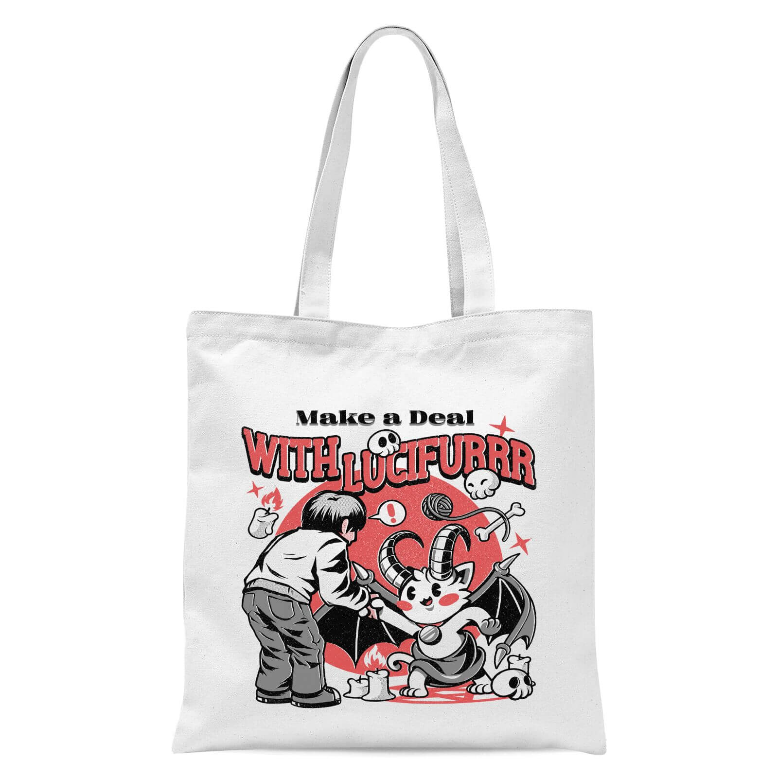 Ilustrata Lucifur Tote Bag - White