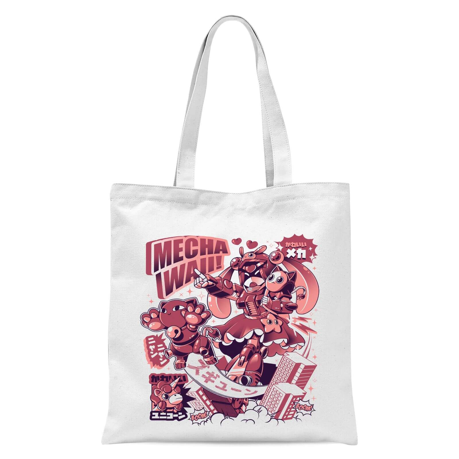 Ilustrata Mecha Kawaii Tote Bag - White