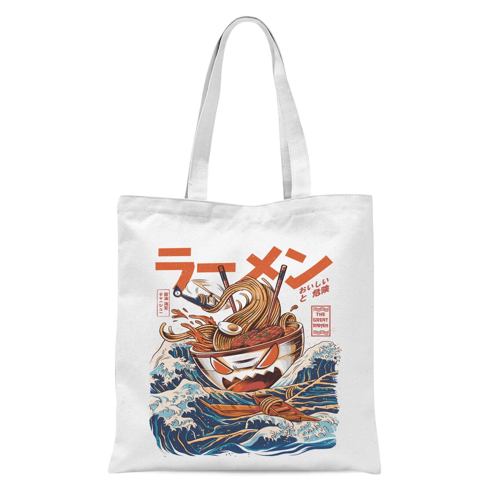 Ilustrata The Great Ramen Off Kanagawa Tote Bag - White