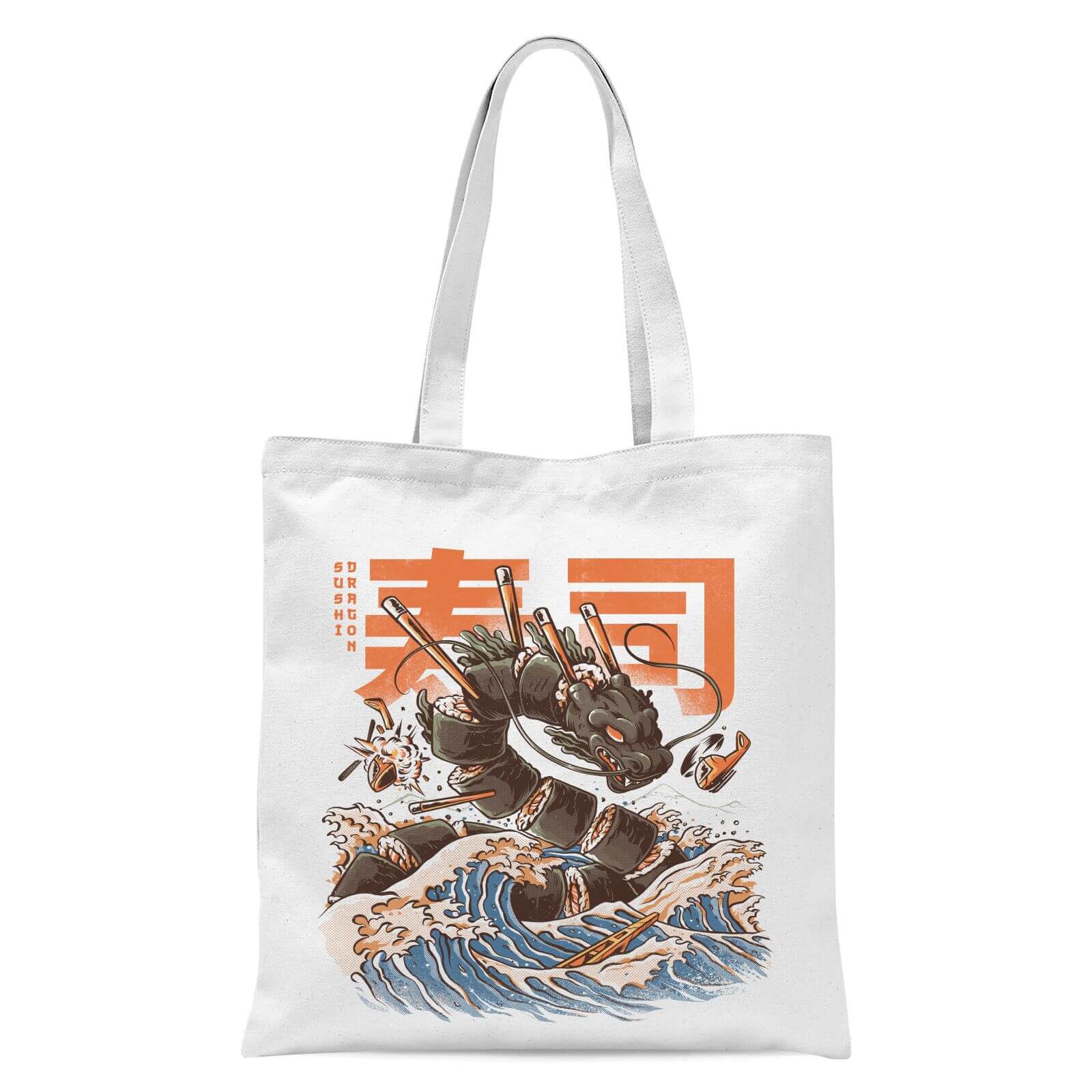 Ilustrata The Great Sushi Dragon Tote Bag - White