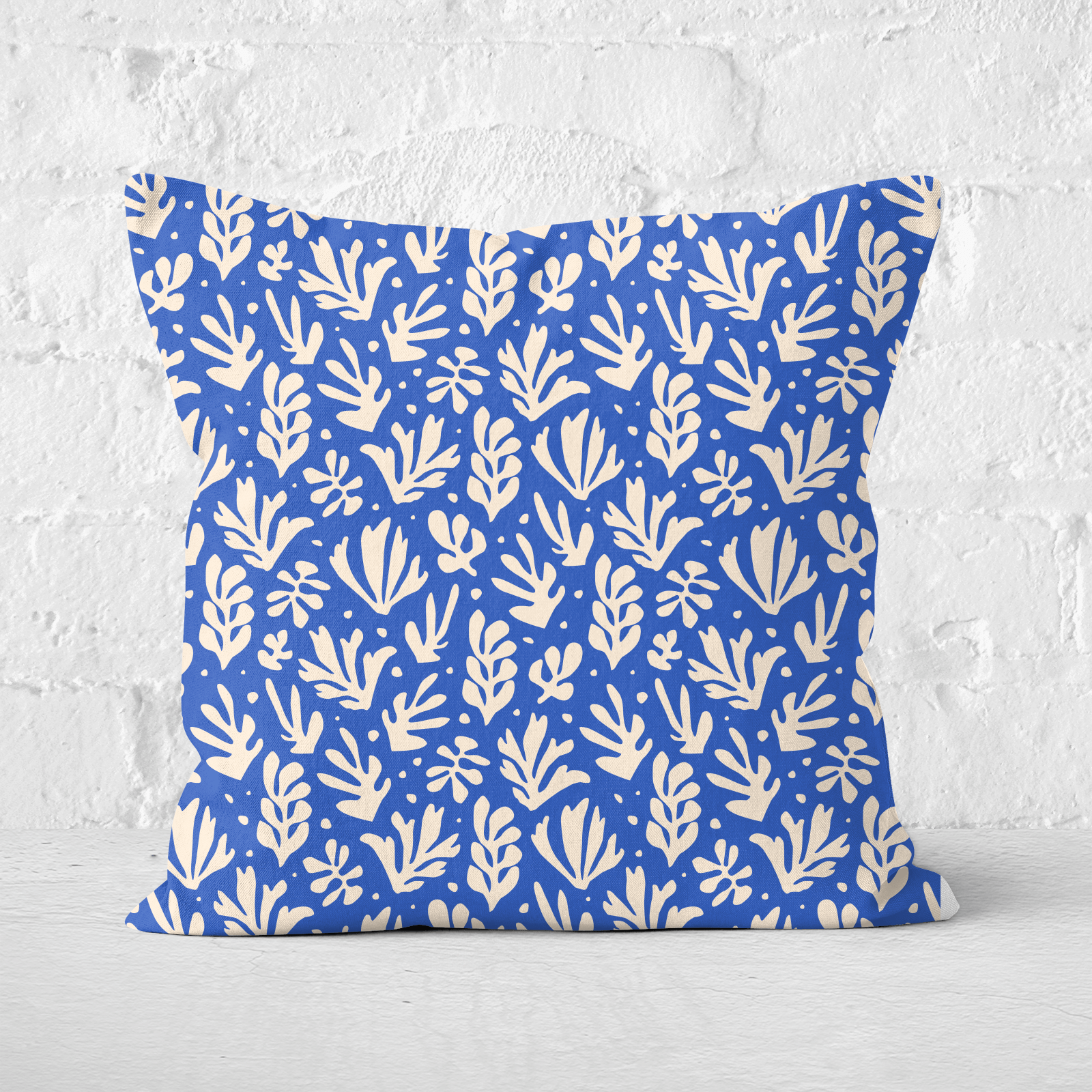 Cool Tone Leaves Square Cushion - 60x60cm - Soft Touch