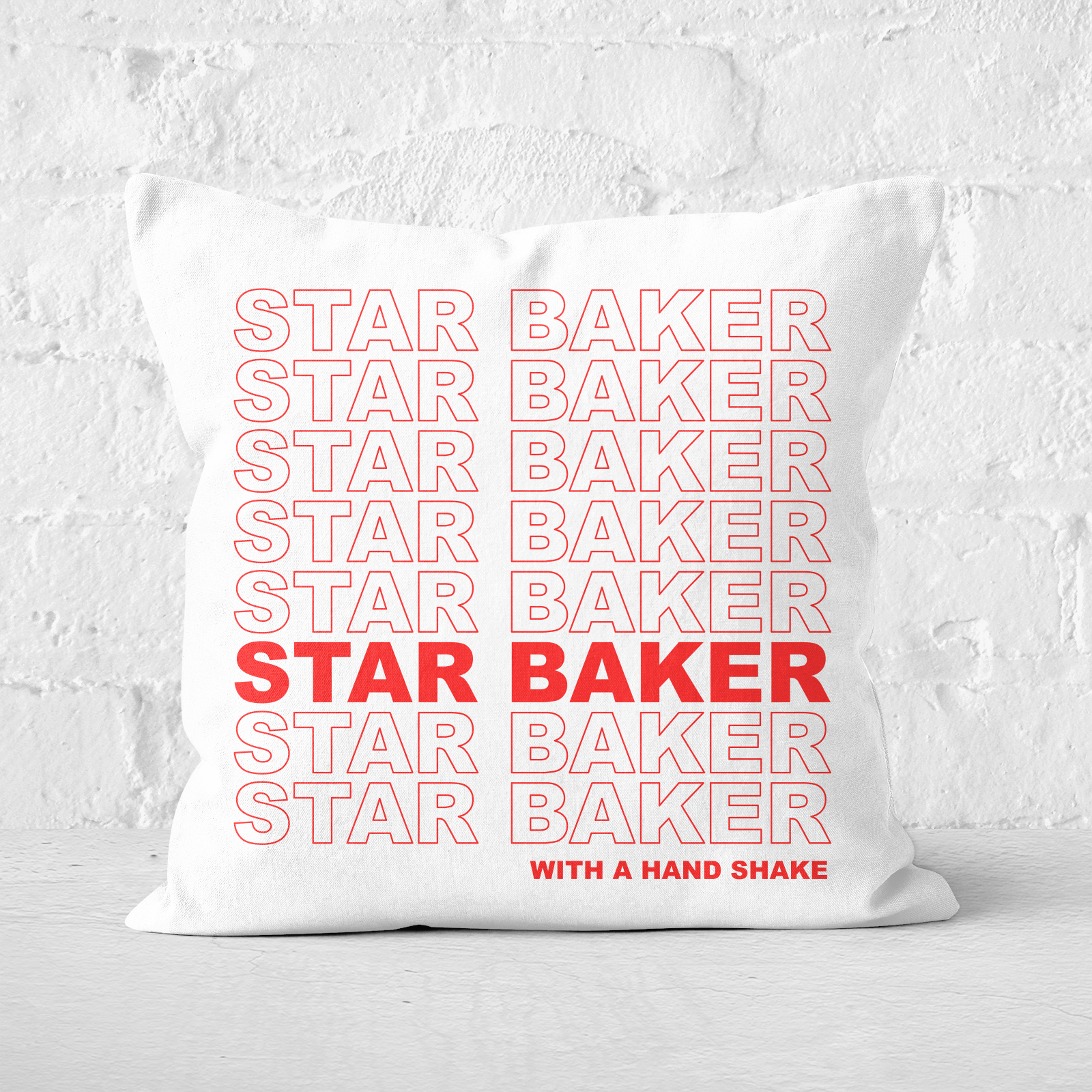Star Baker With A Hand Shake Square Cushion - 40x40cm - Soft Touch